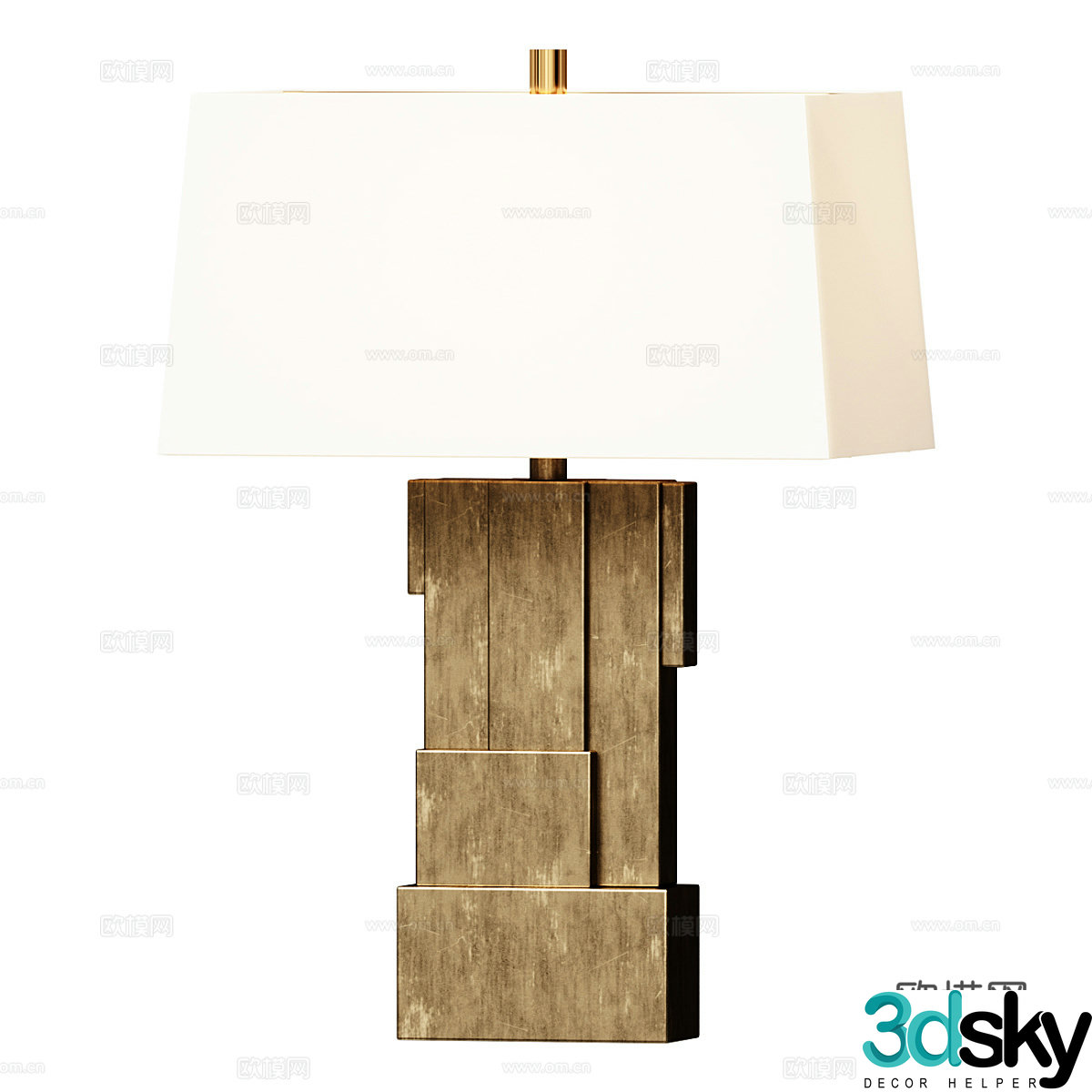 New Chinese style light luxury decorative desk lamp 3D model