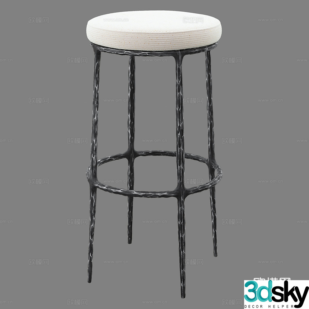 Nordic simple bar chair chair chair simple bar stool casual bar stool bar chair 3d model