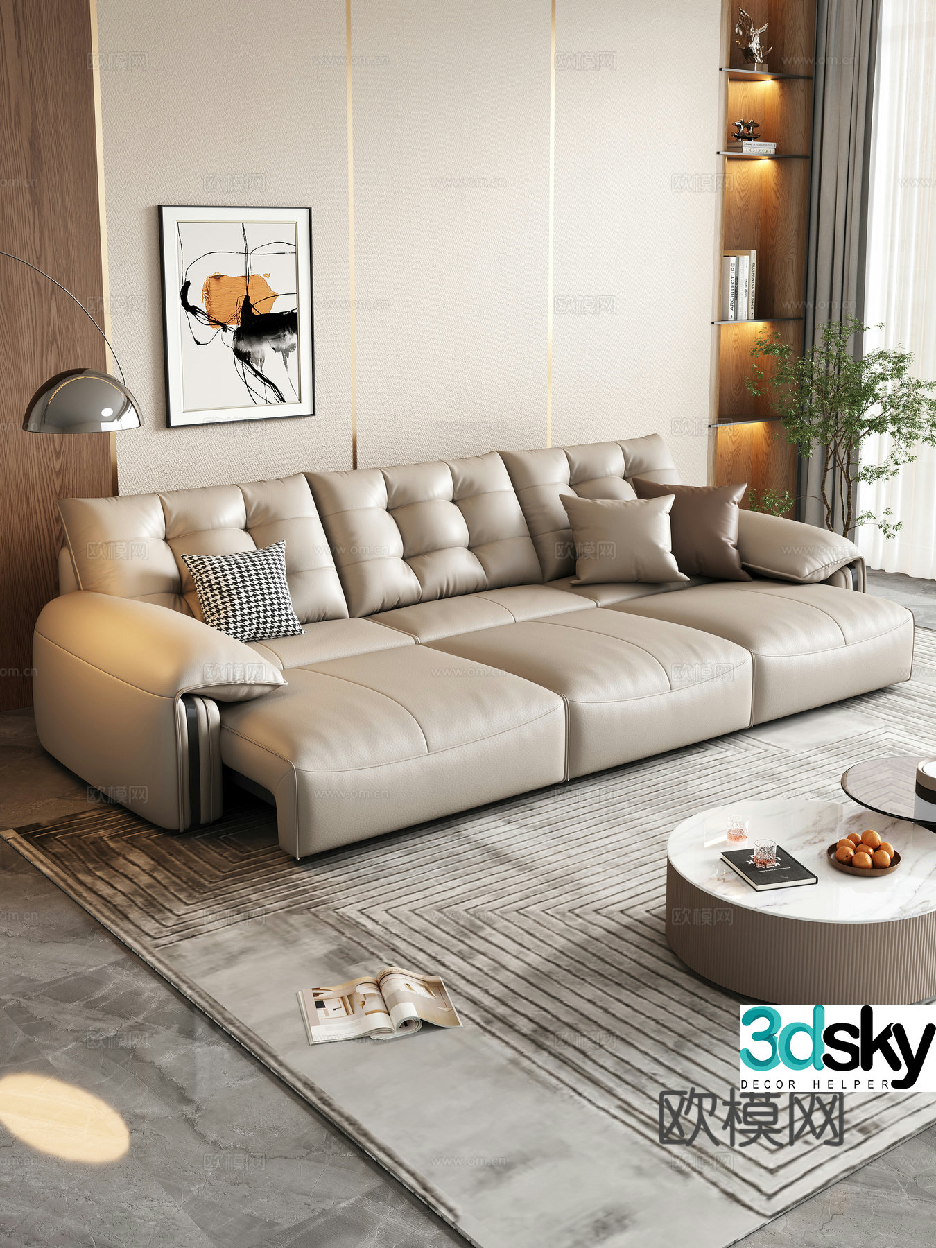 Modern functional sofa bed 3d model