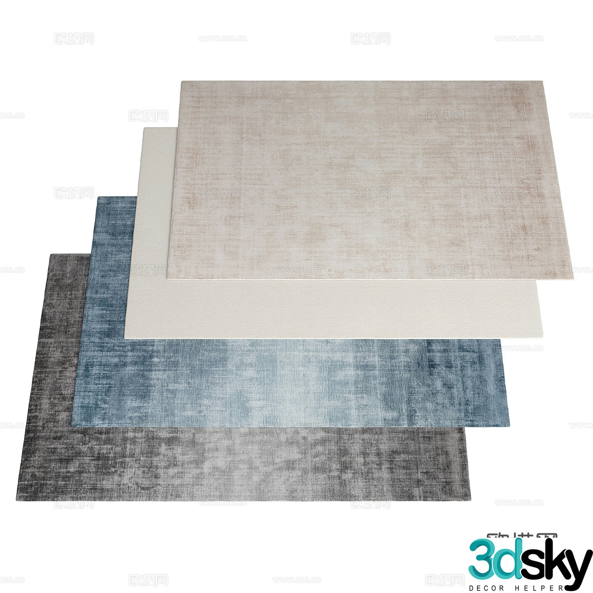 New Chinese style fabric carpet 3D model