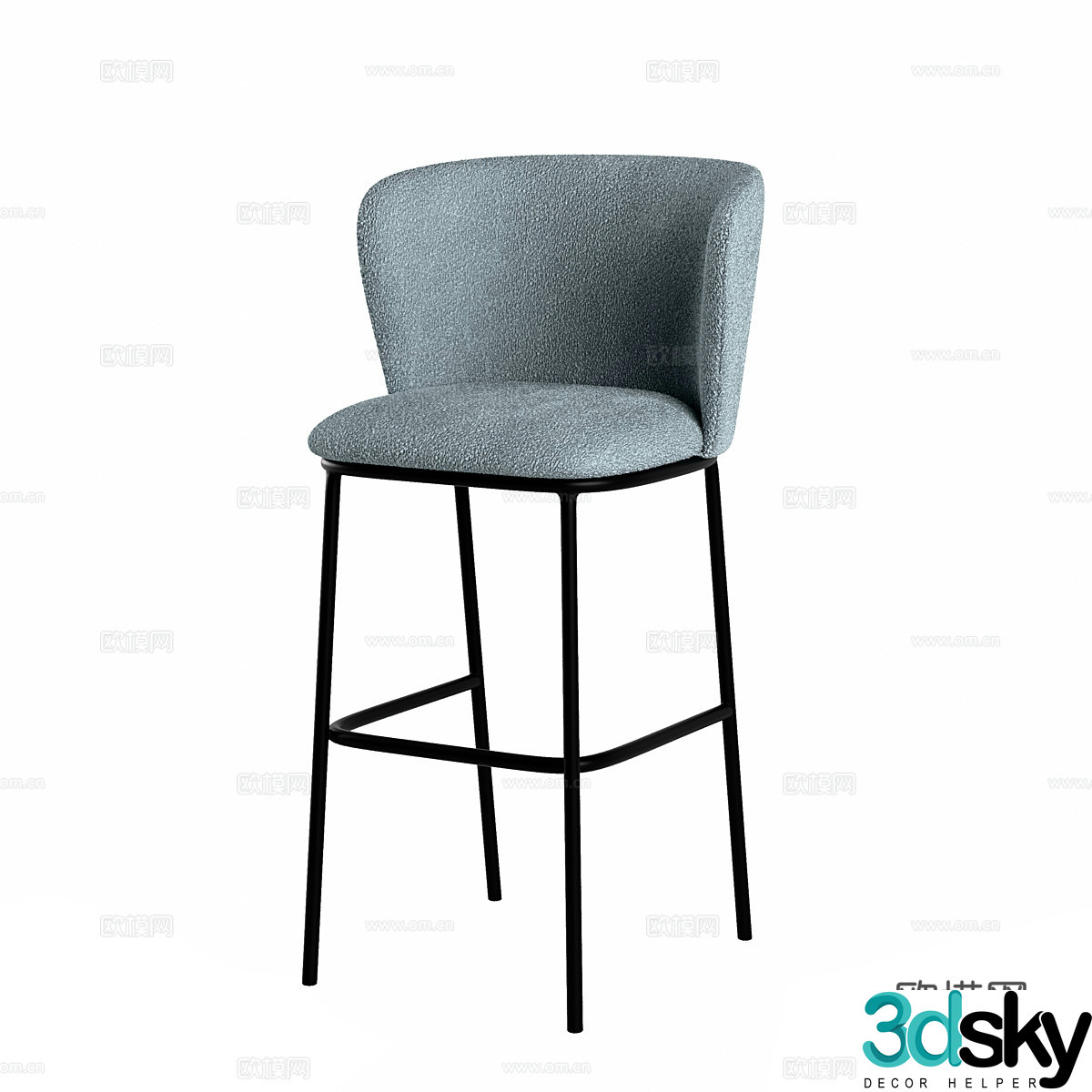 Modern minimalist bar chair chair Chair Simple bar chair Stool Simple chair 3d model