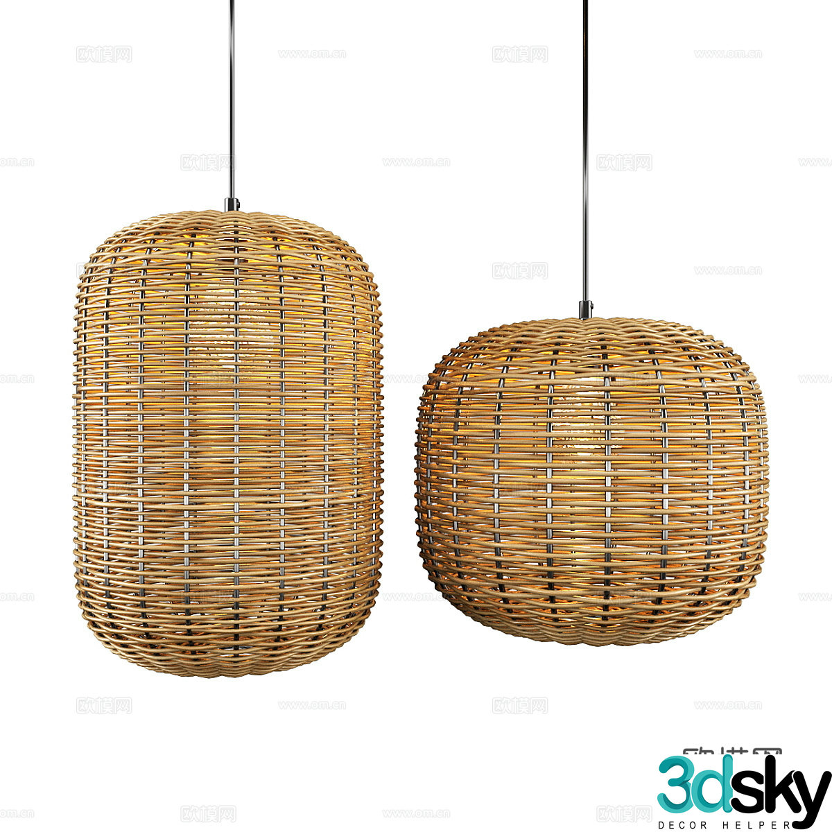 New Chinese style wasabi decorative chandelier 3D model