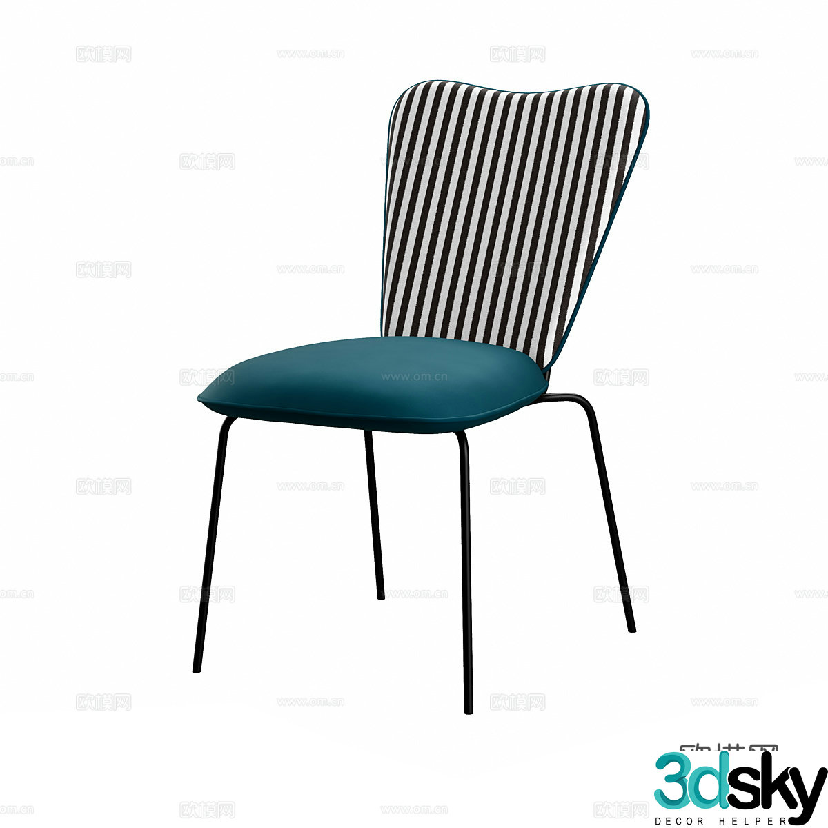 Modern minimalist chair Simple chair Leisure chair Restaurant chair Stool 3d model