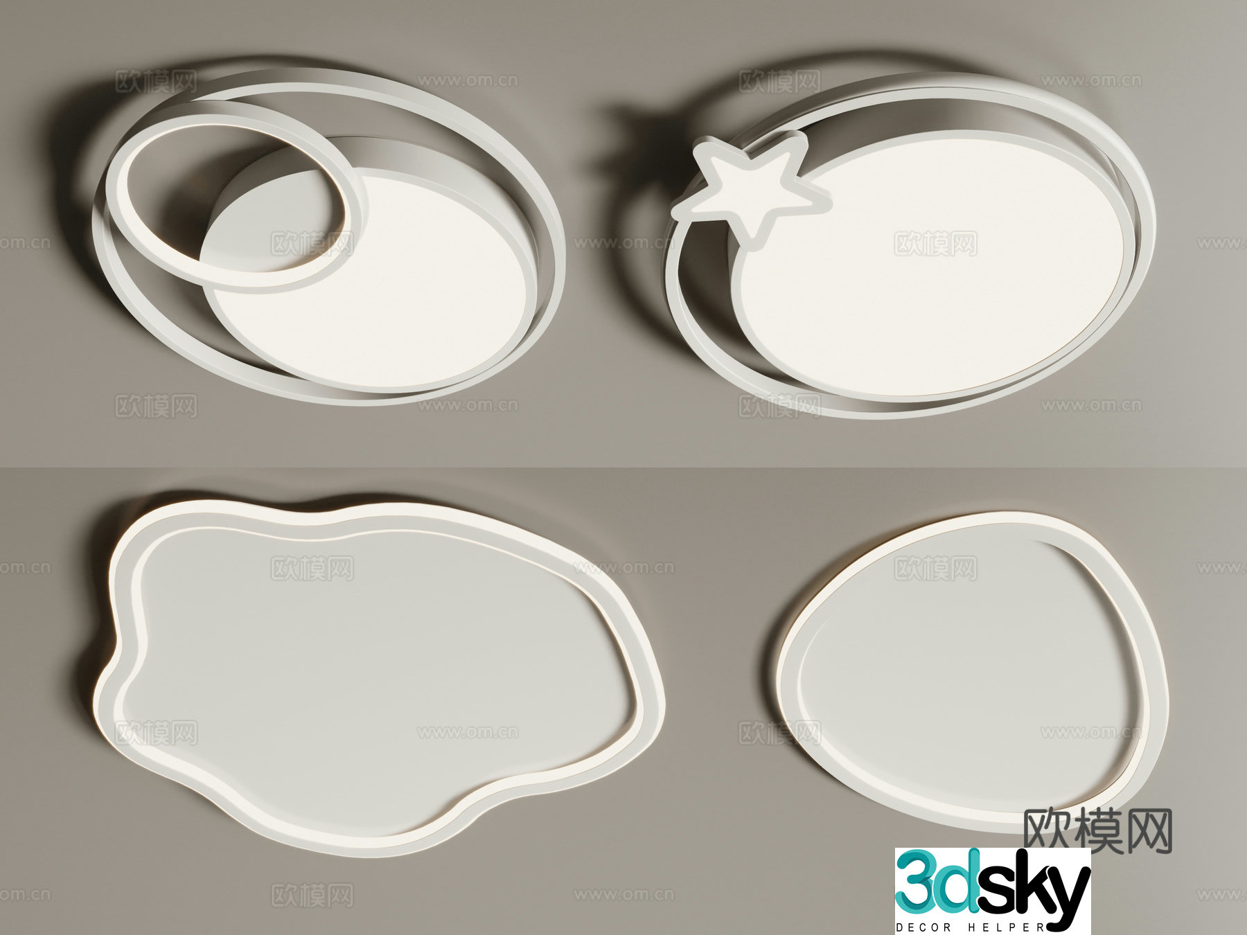 Modern ceiling light 3d model