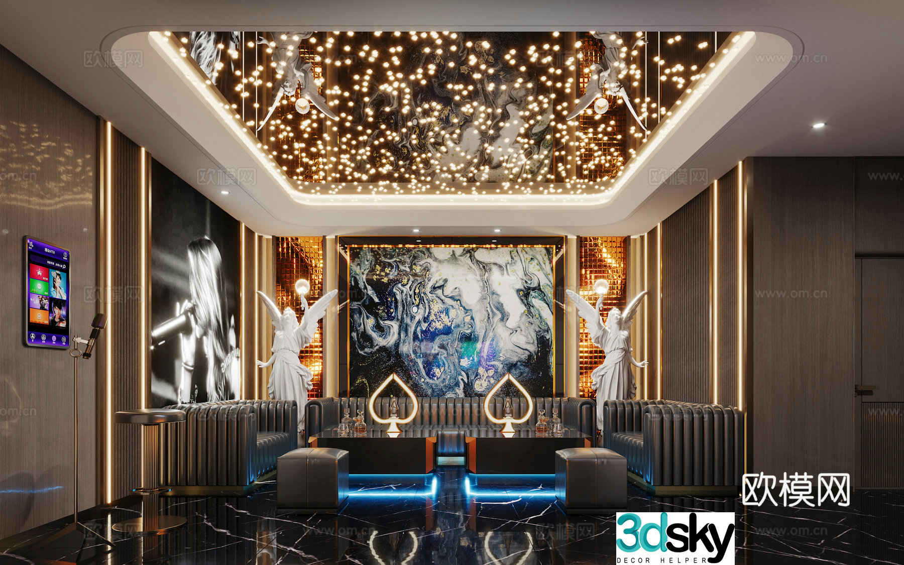 Light luxury KTV private room 3D model
