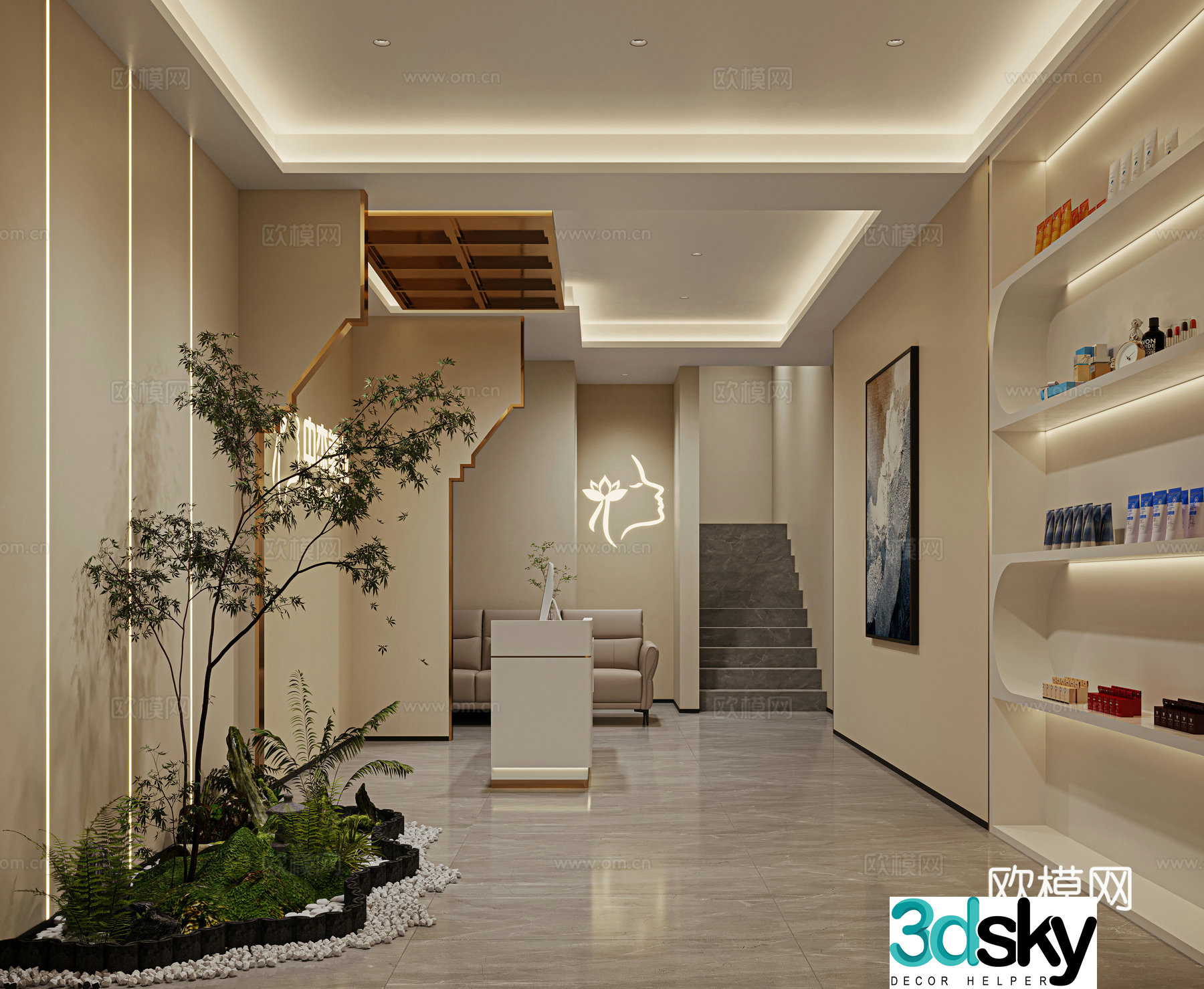 Beauty and hairdressing front desk 3D model