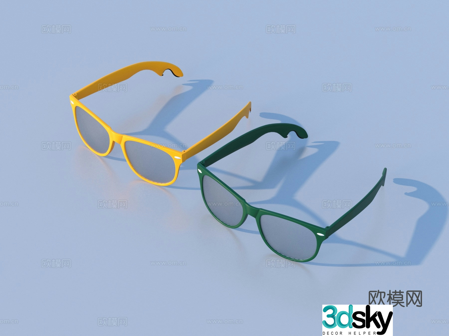 Glasses sunglasses sunscreen lens myopia glass 3d model