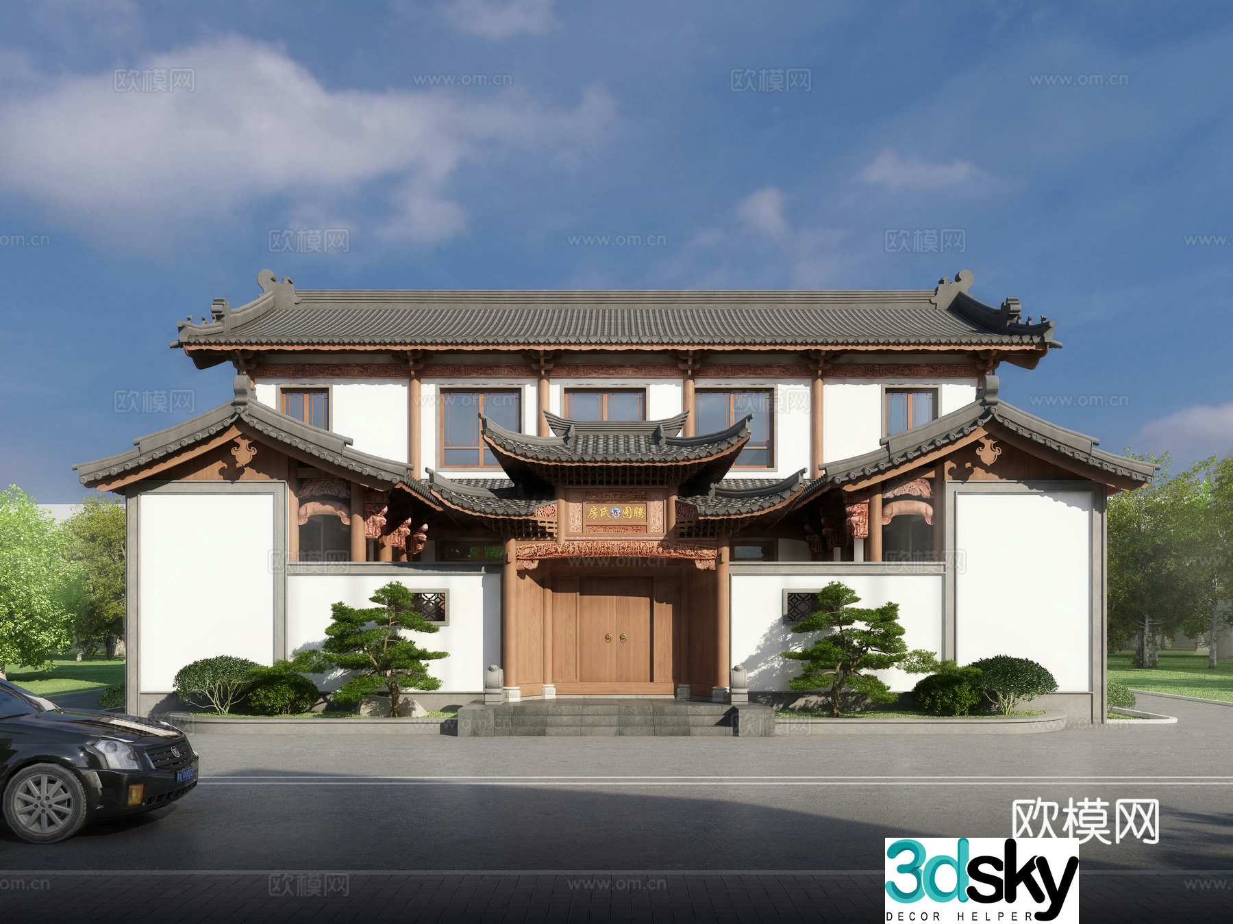 3D model of Chinese ancient building courtyard gatehouse