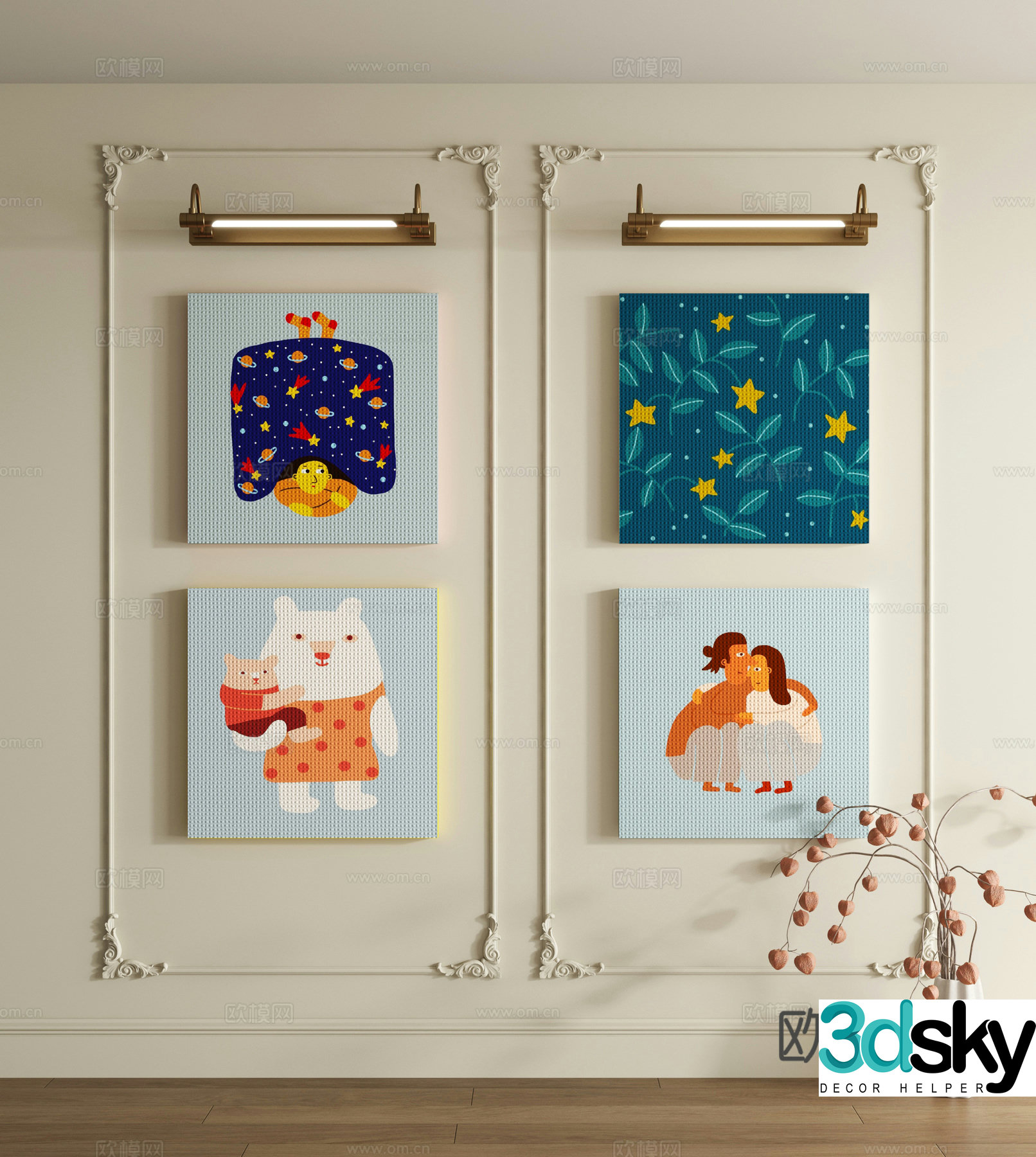 Dopamine decorative painting 3d model