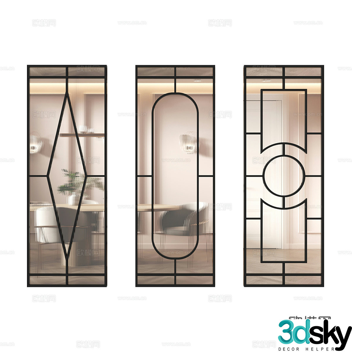 Modern minimalist partition screen partition 3d model