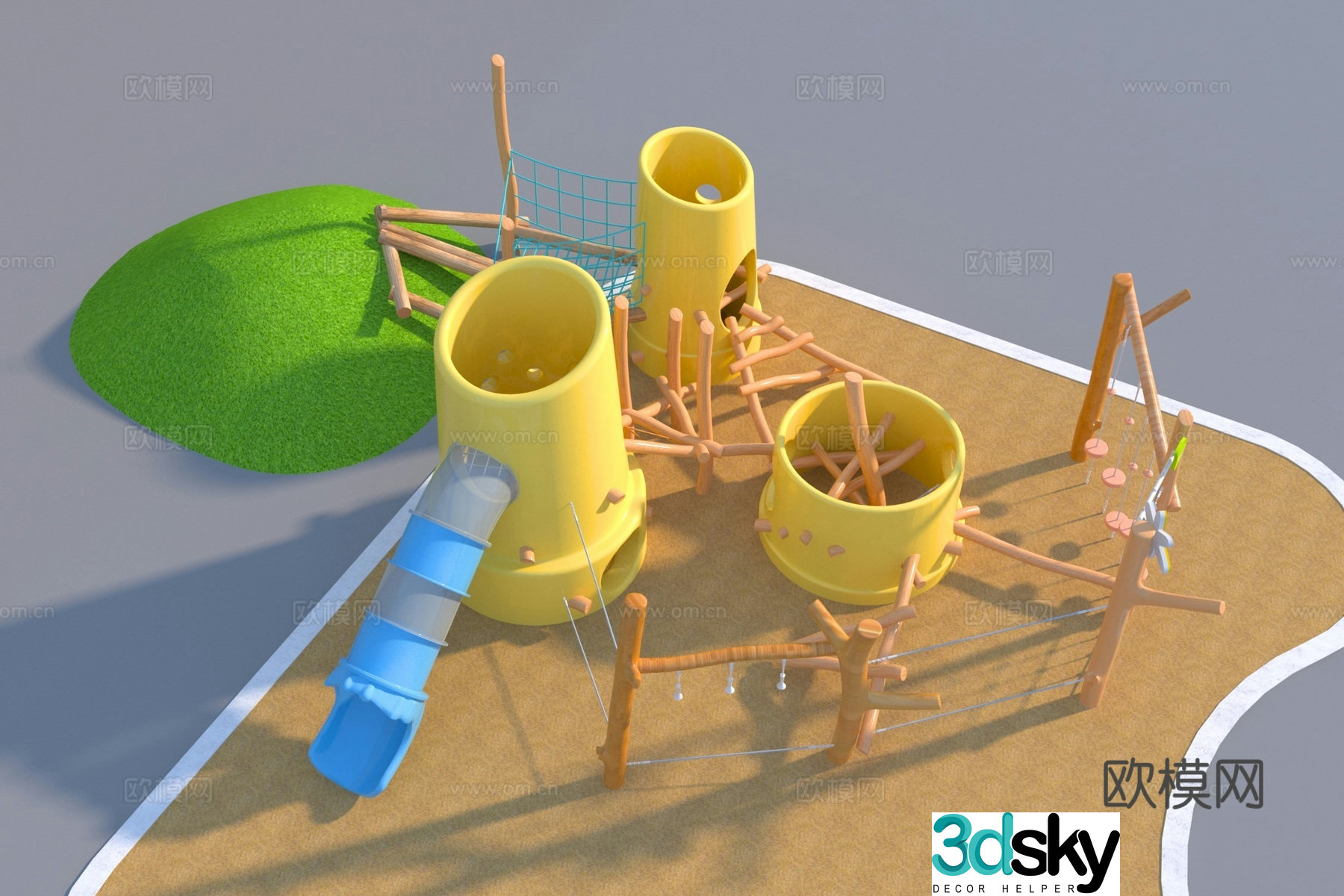 Modern log children’s amusement equipment 3d model