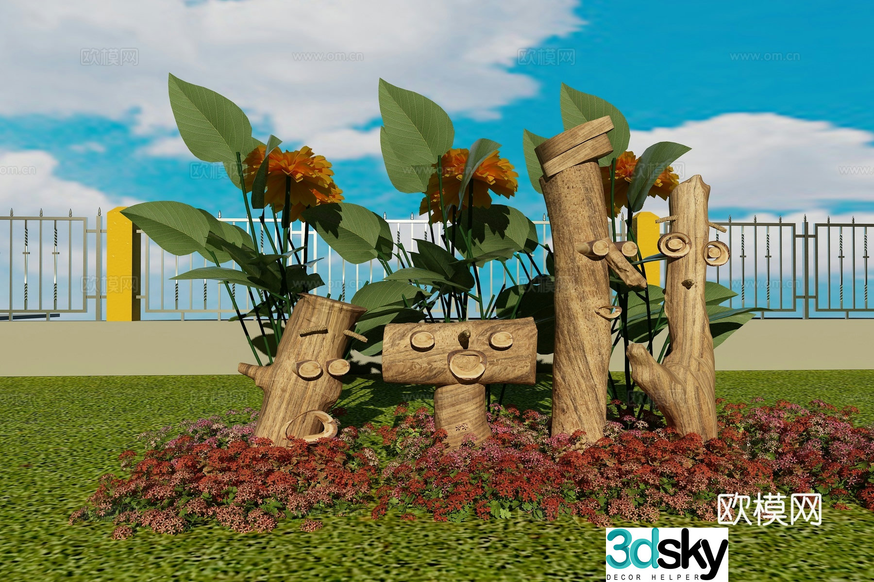 Kindergarten landscape 3d model