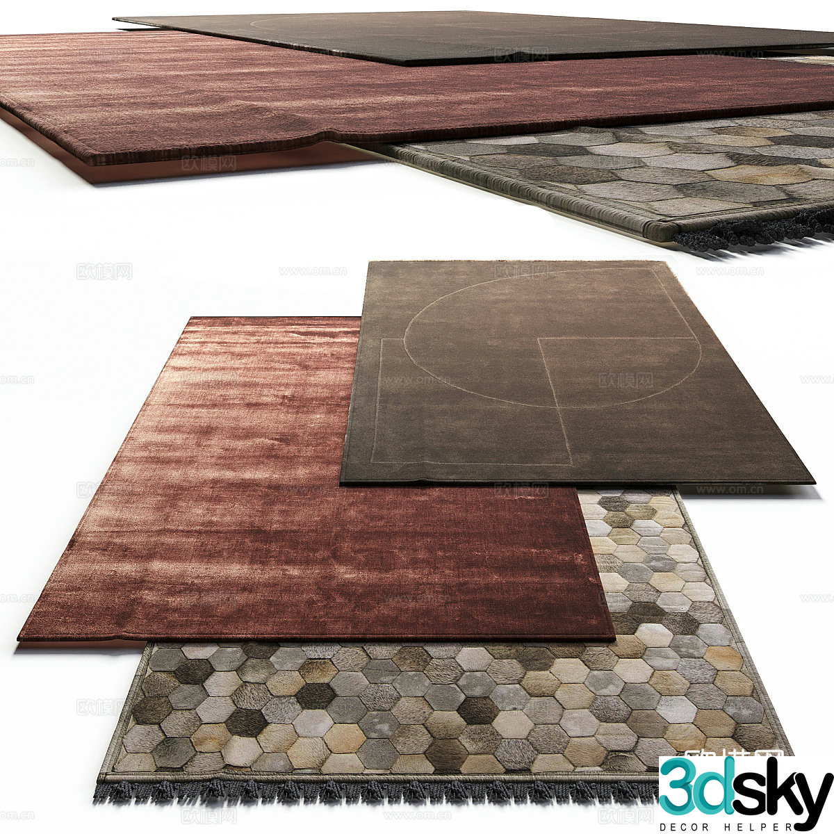 New Chinese style fabric carpet 3D model