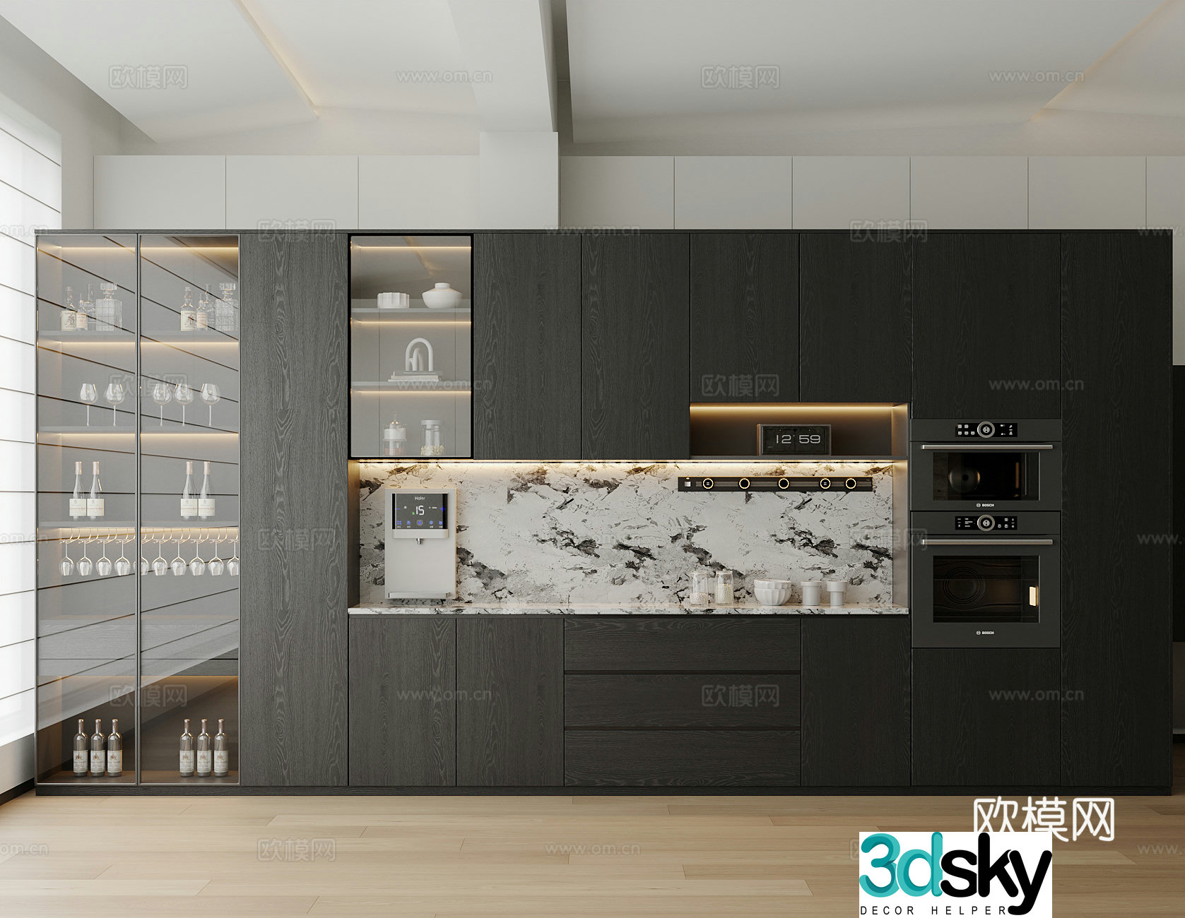Modern Italian wine cabinet 3D model