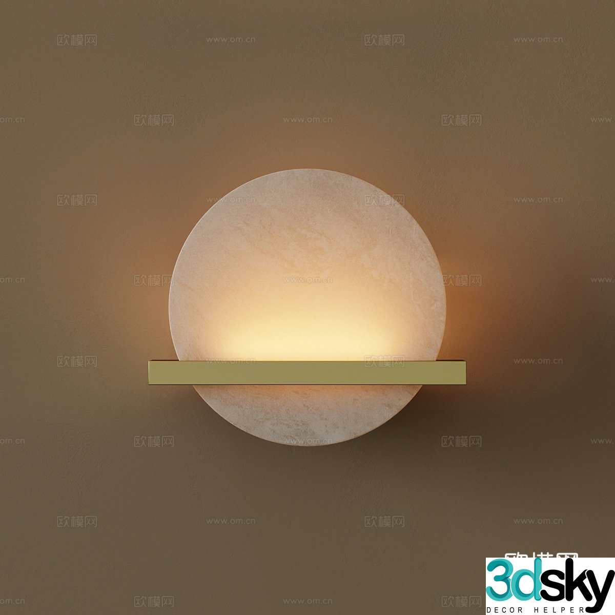 New Chinese style light luxury decorative wall light 3D model
