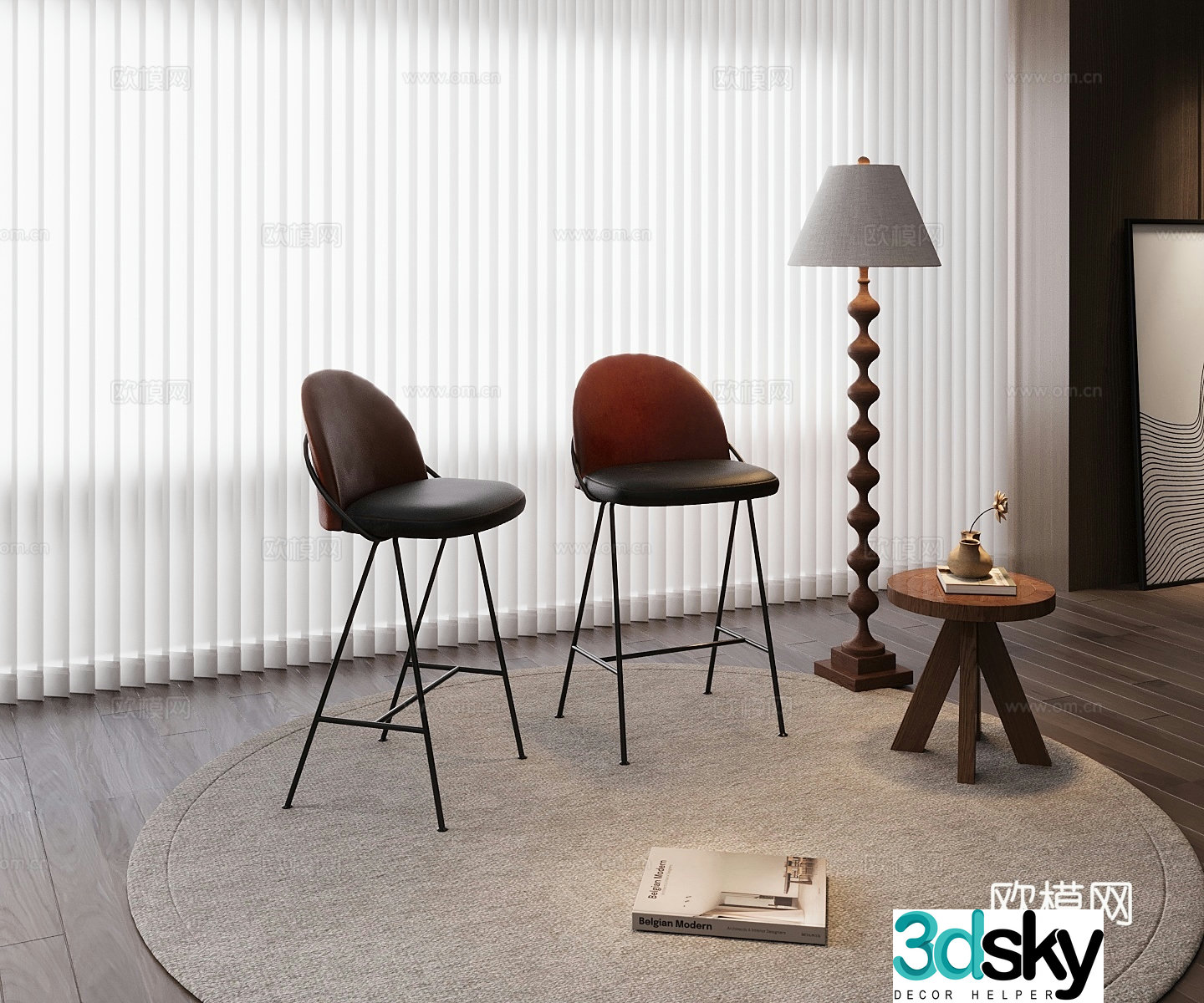 Modern bar chair 3d model