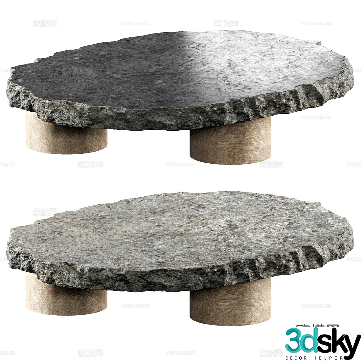 Wasabi Stone Coffee Table 3D Model