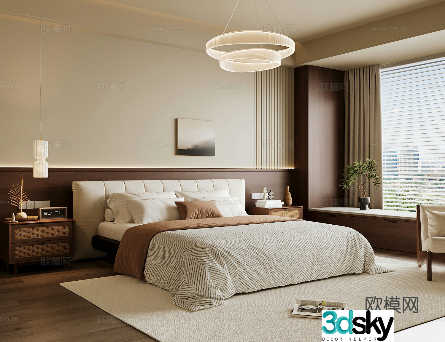Wasabi Middle Ages Home Bedroom Wasabi Wind Bedroom Secondary Bedroom Master Bedroom Bathroom Window Bedroom 3D Model