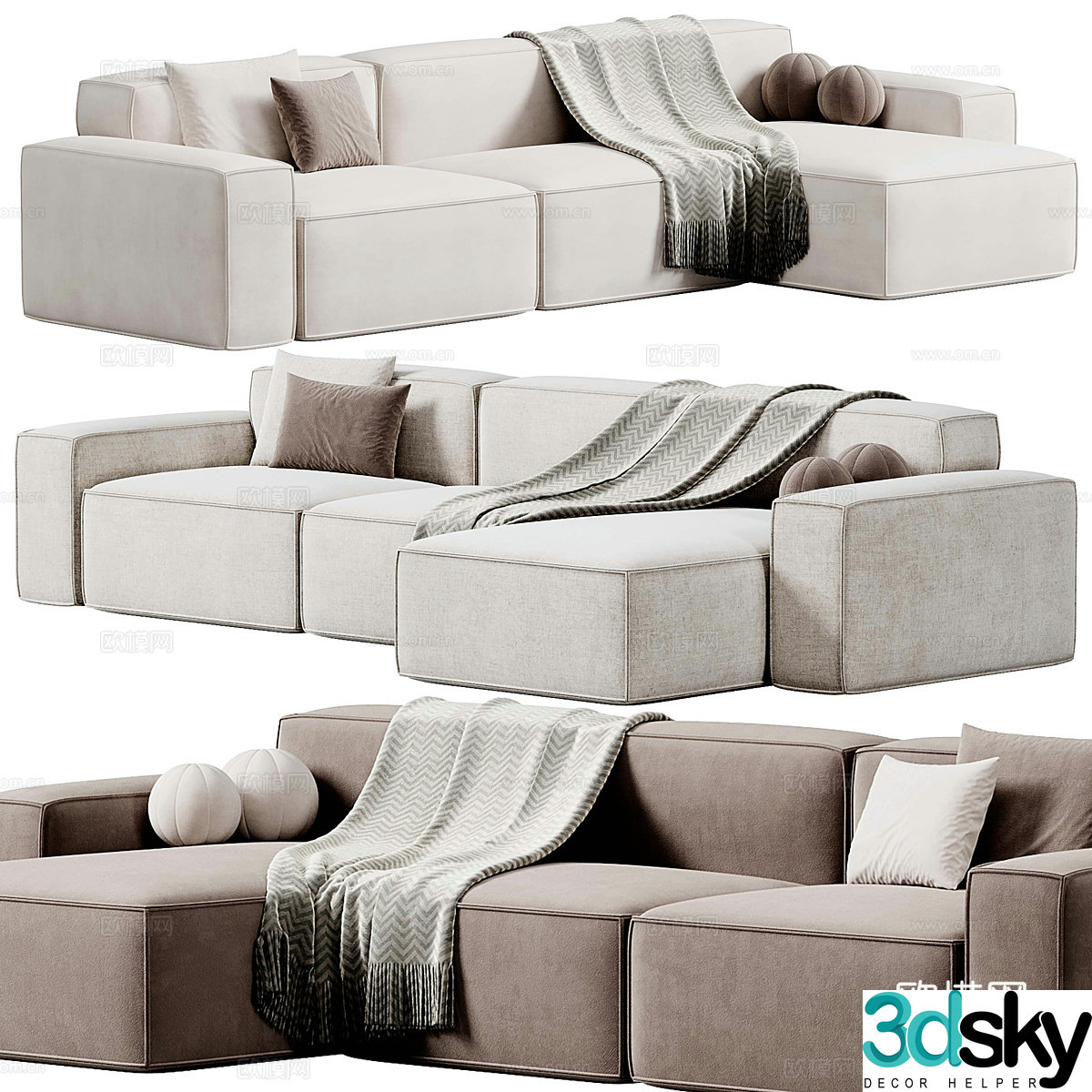 Modern Italian Lavsit corner sofa 3d model