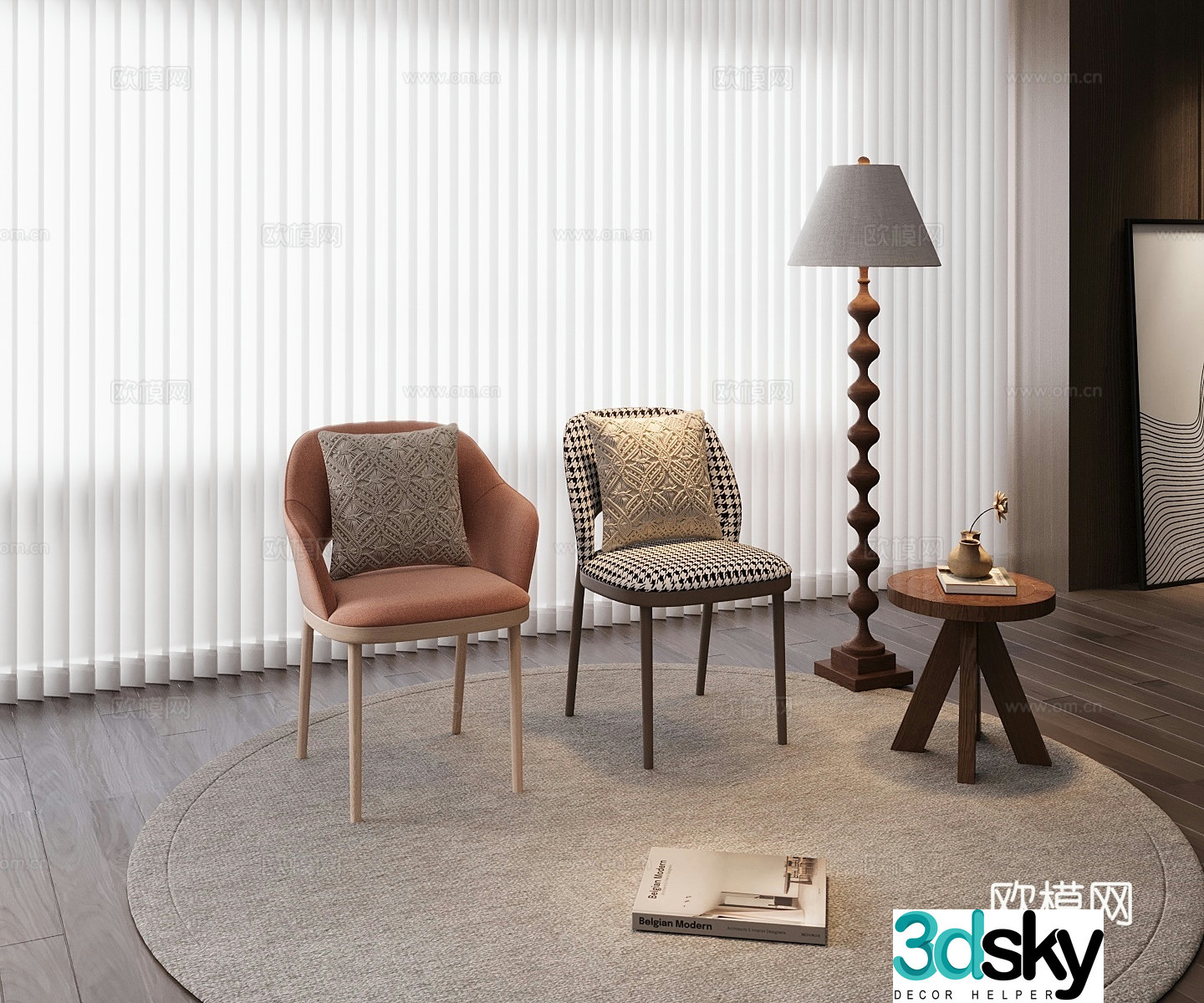 Modern single chair 3d model