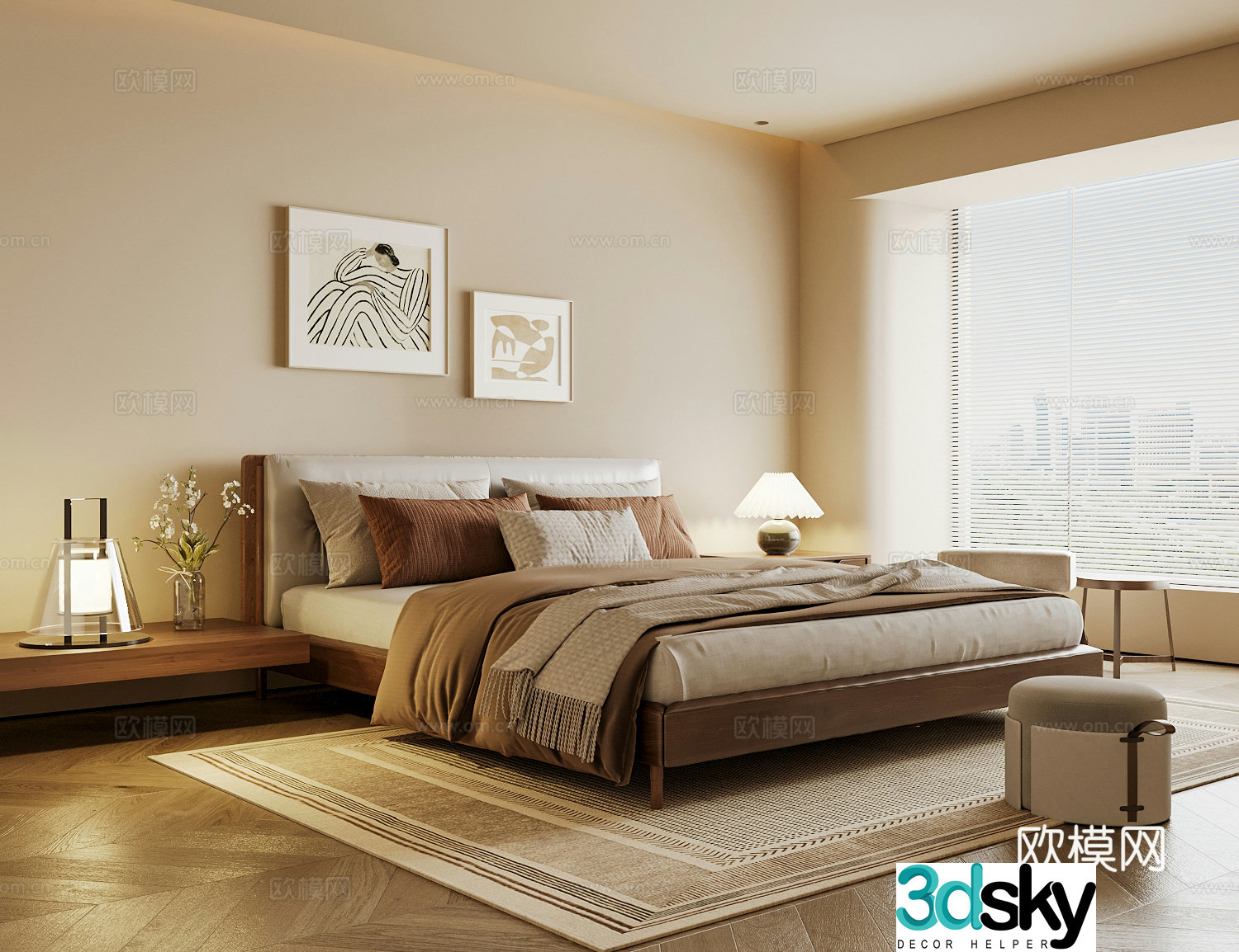 Wasabi Middle Ages Home Bedroom Wasabi Wind Bedroom Secondary Bedroom Master Bedroom Bathroom Window Bedroom 3D Model