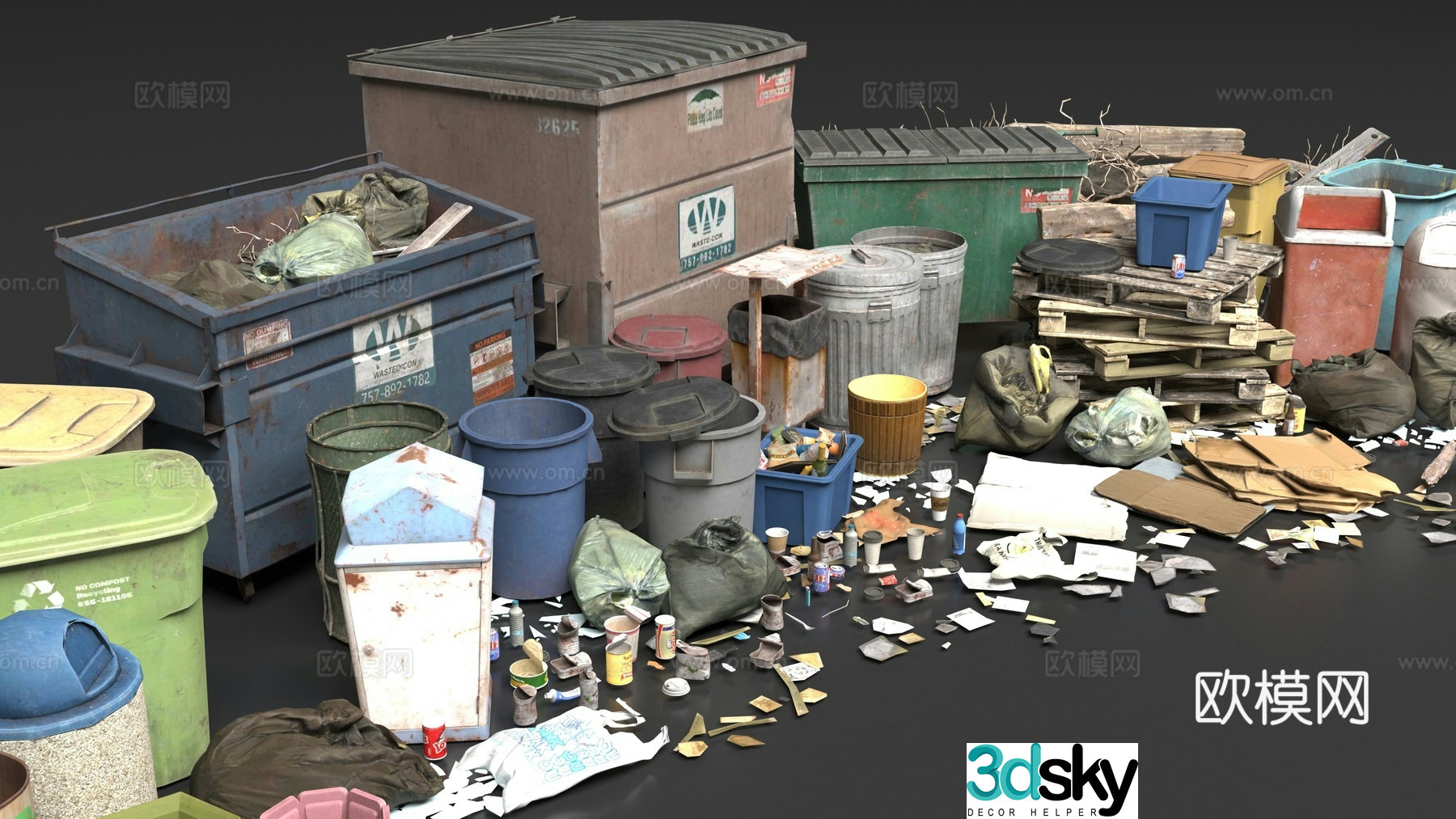 City garbage 3d model