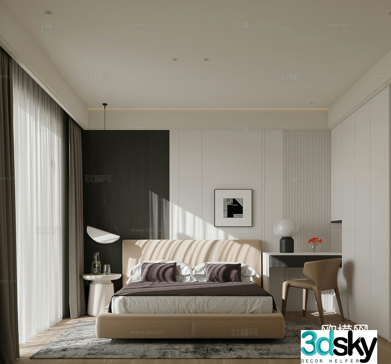 Modern Italian bedroom 3d model