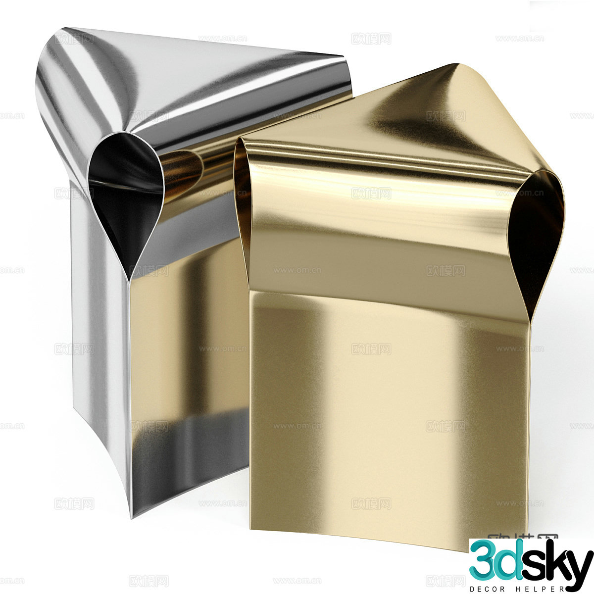 Modern metal stool 3d model