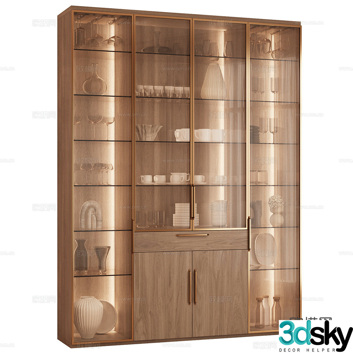 Modern light luxury wine cabinet 3D model