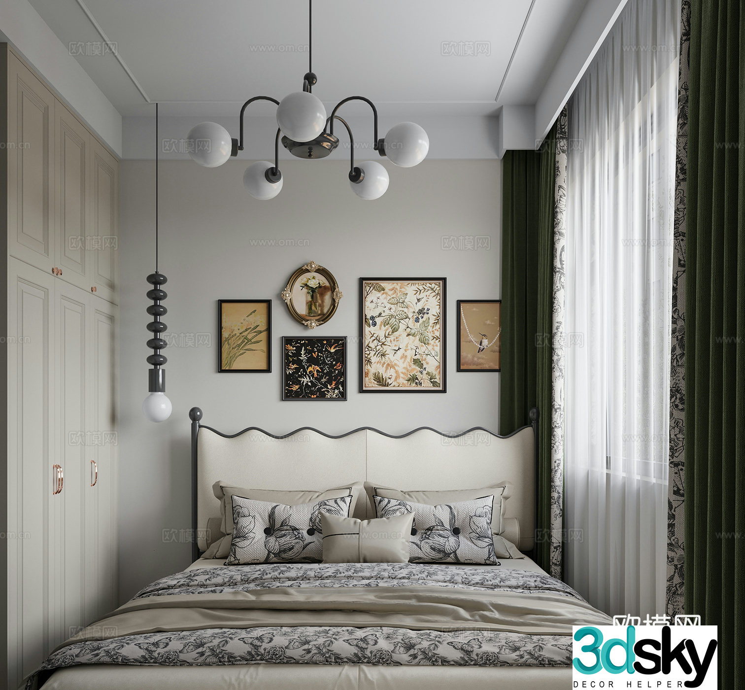 French bedroom 3d model