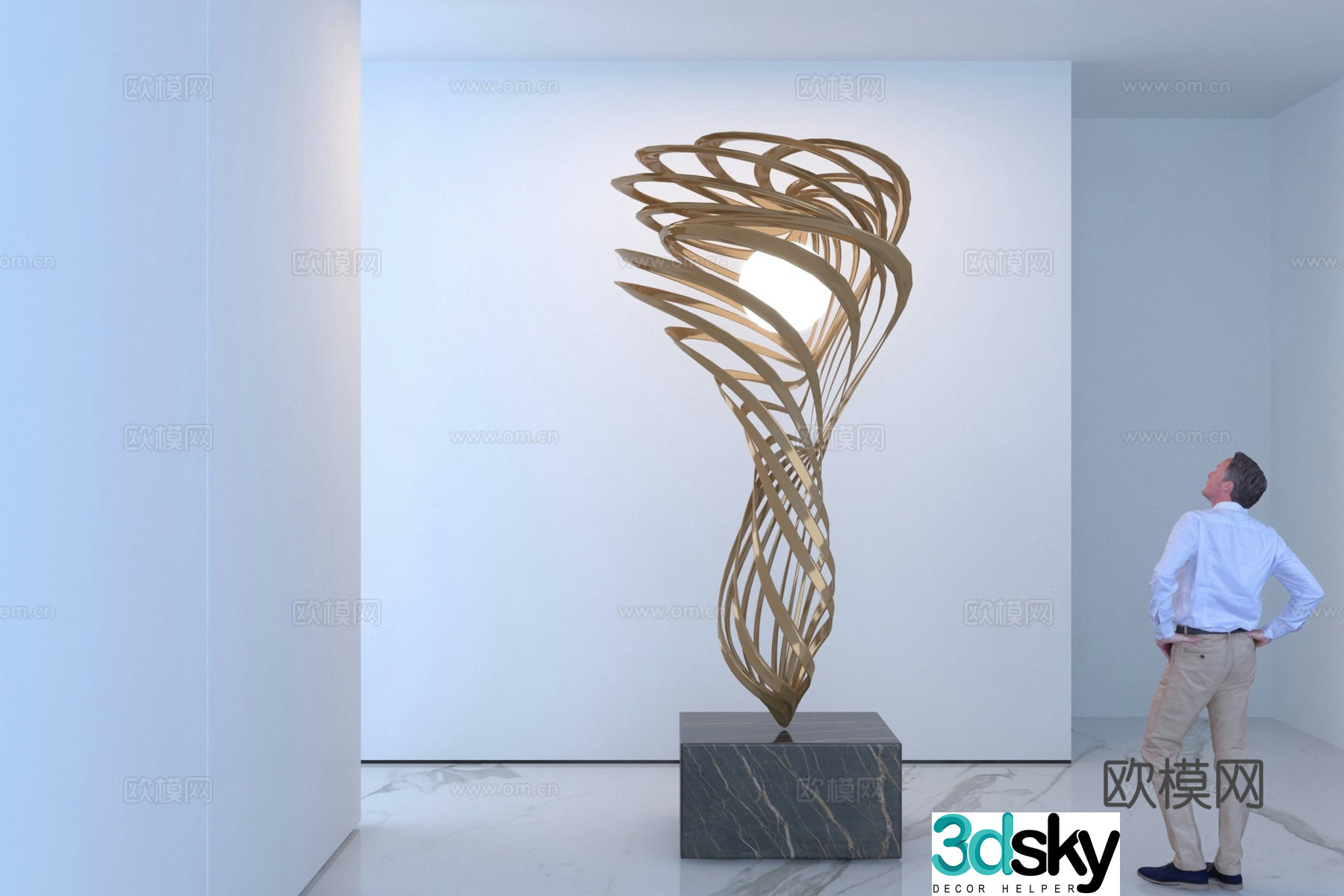 Modern abstract sculpture ornament 3d model