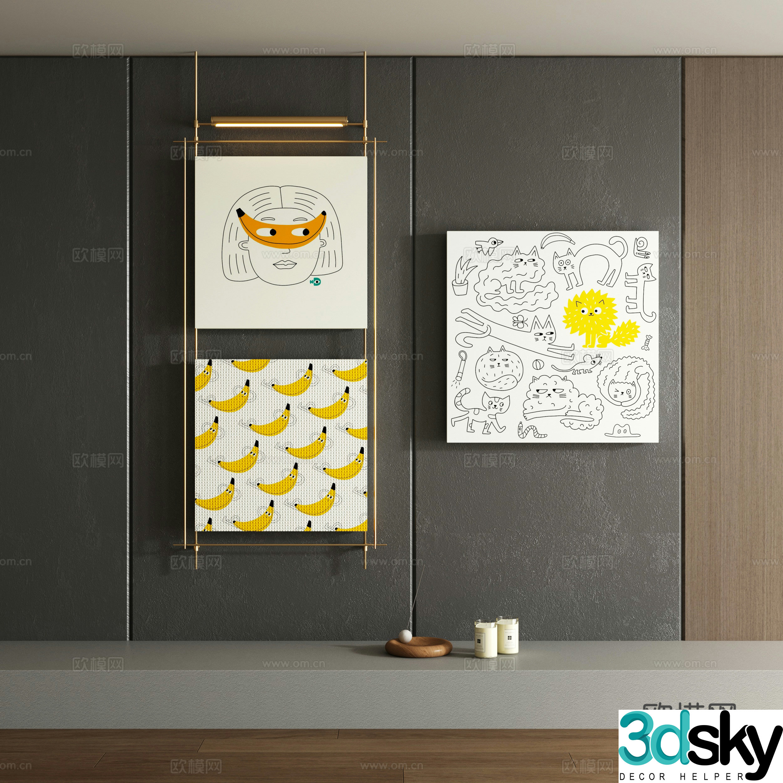 Modern decorative painting 3d model