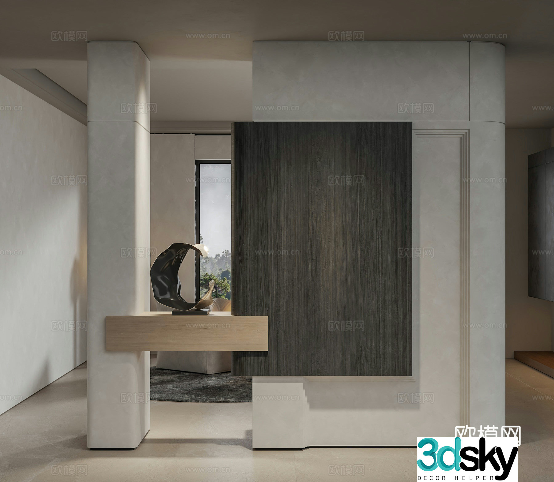 Entrance Partition Sculpture Ornaments Middle Ages Minimalist Entrance 3D Model