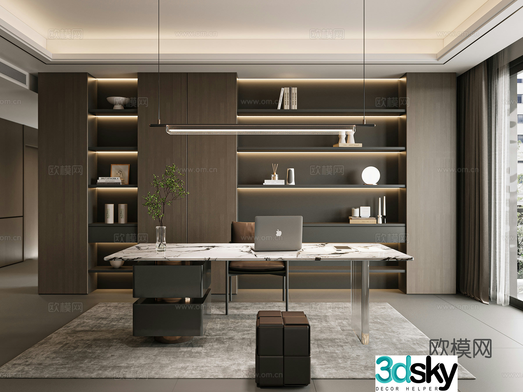 Modern Italian study 3D model