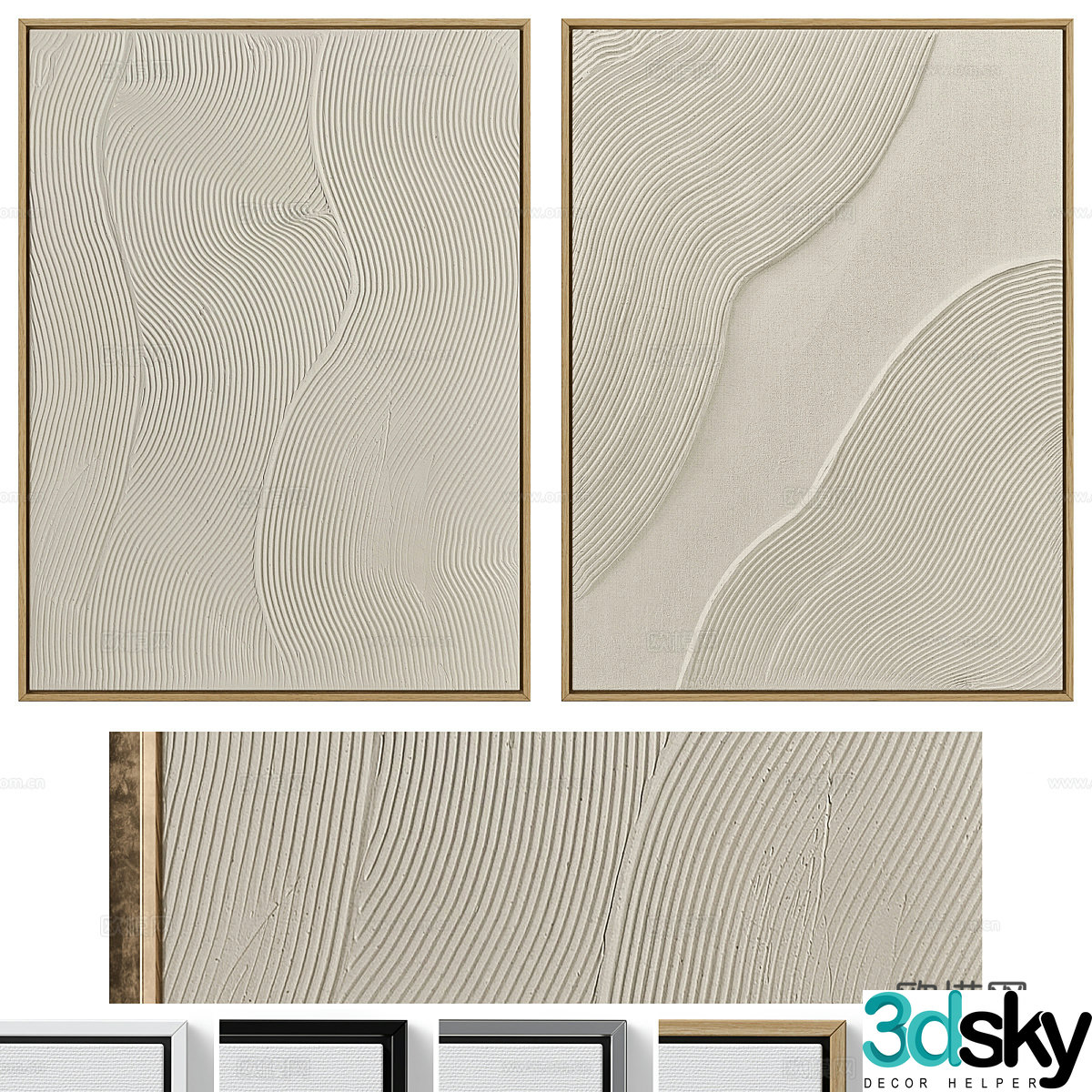 New Chinese style decorative hanging painting 3D model