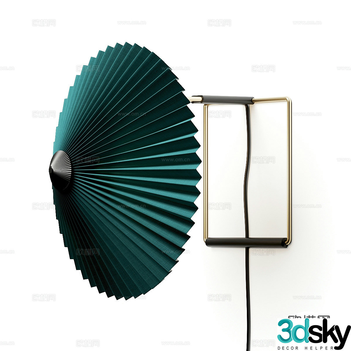 New Chinese style light luxury Hay Matin umbrella wall light 3D model