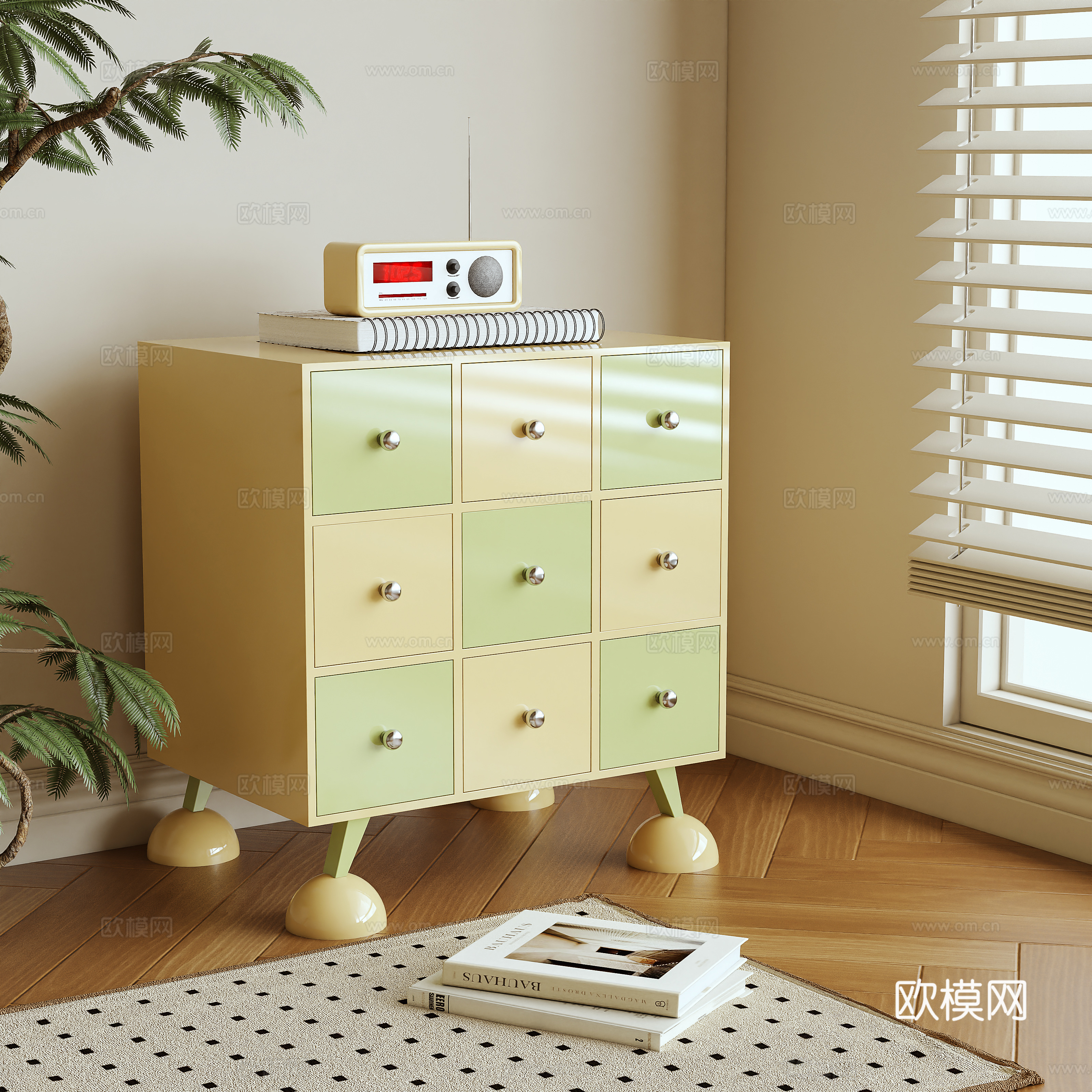 Modern bedside table dopamine 3d model