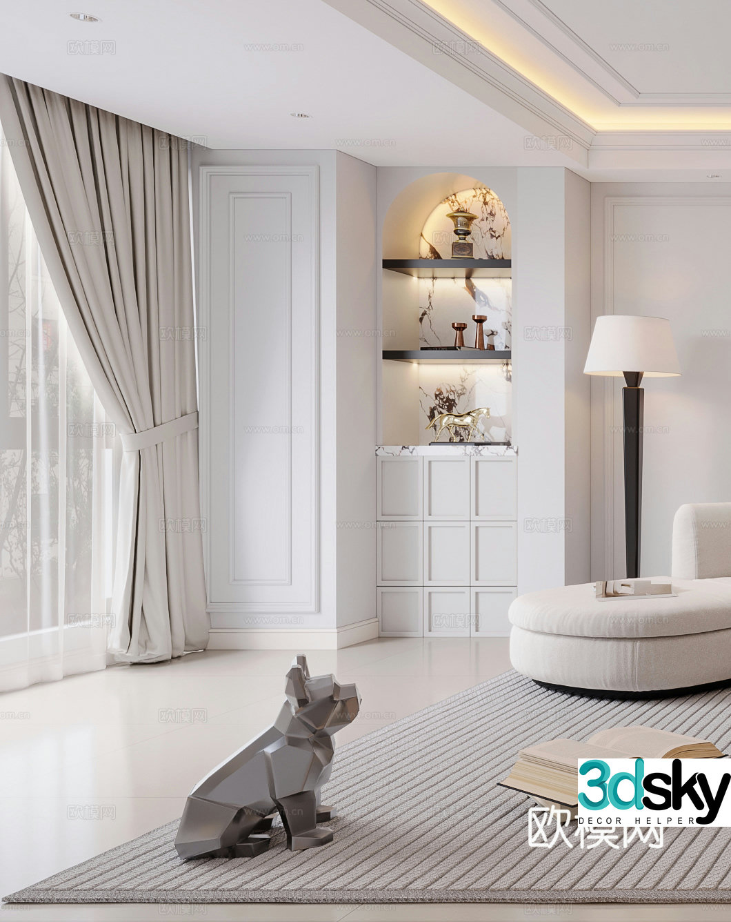 Modern ornaments Decoration Dog Floor lamp Wine cabinet Decoration cabinet G6673d model