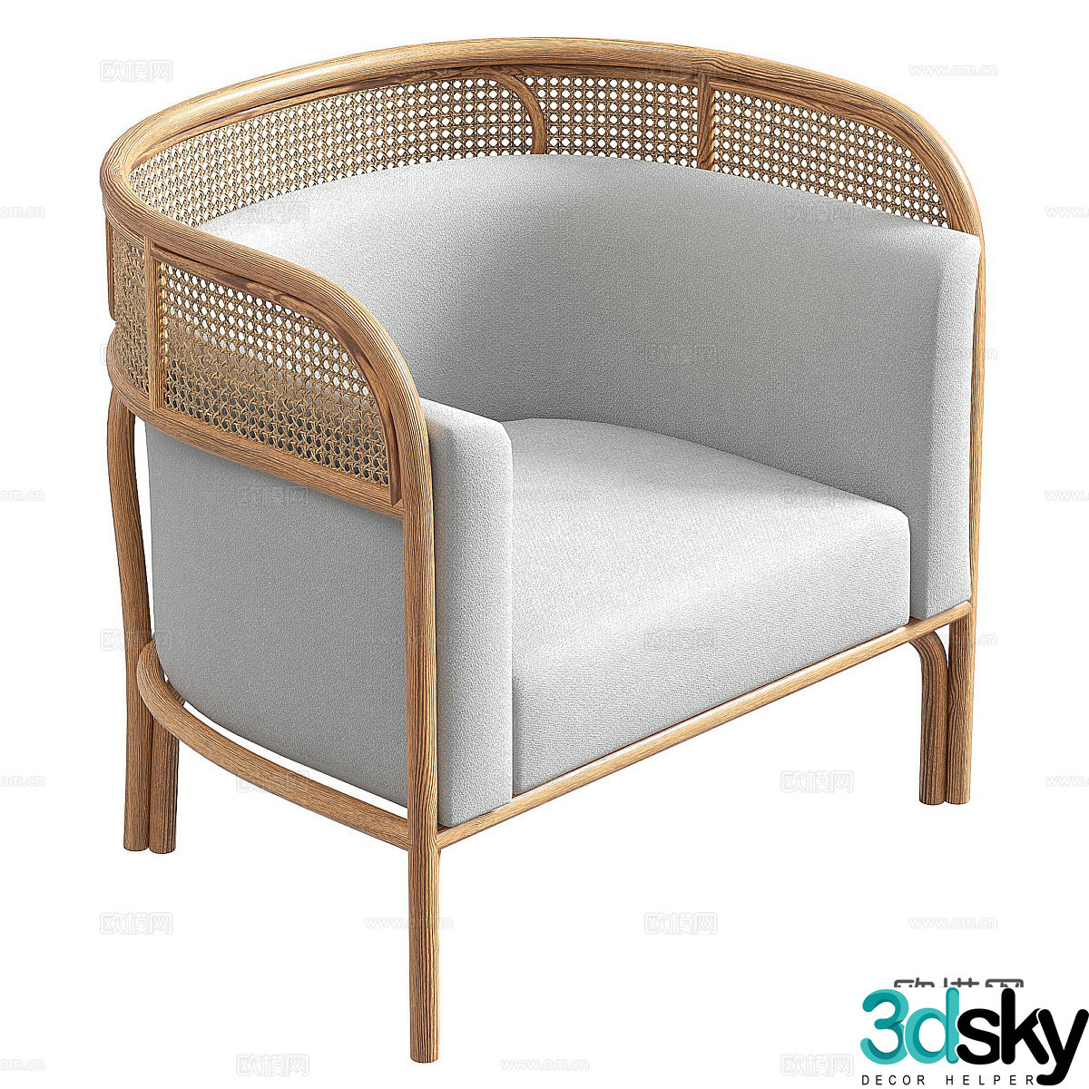 New Chinese style Saliva Santai leisure chair 3D model