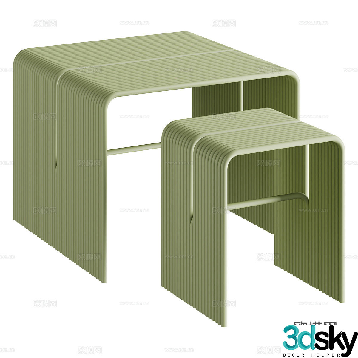 Modern Italian minimalist Tube metal coffee table 3d model