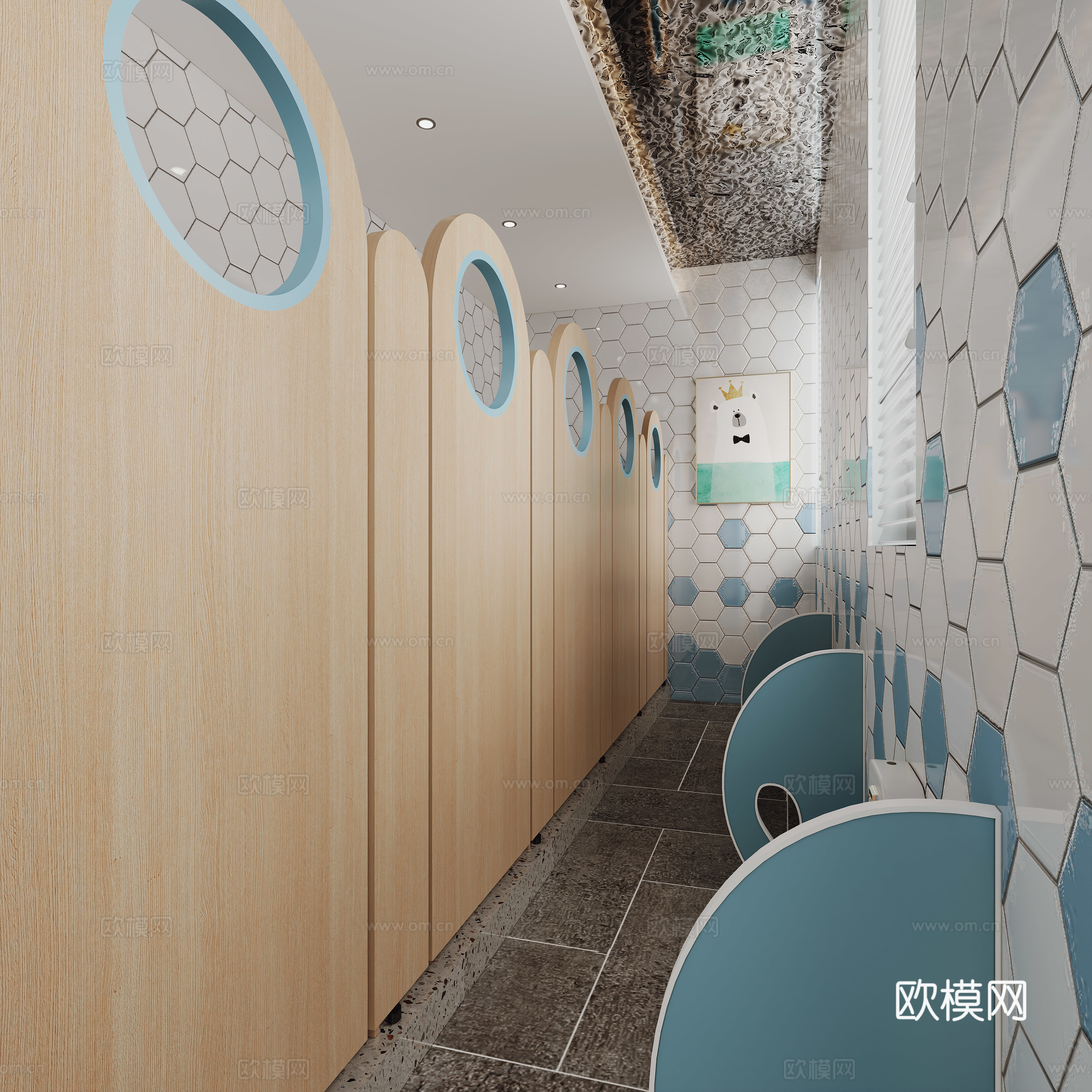 Kindergarten bathroom 3d model