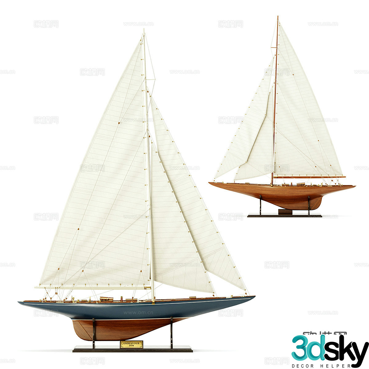 Sailing crafts boat model 3d model