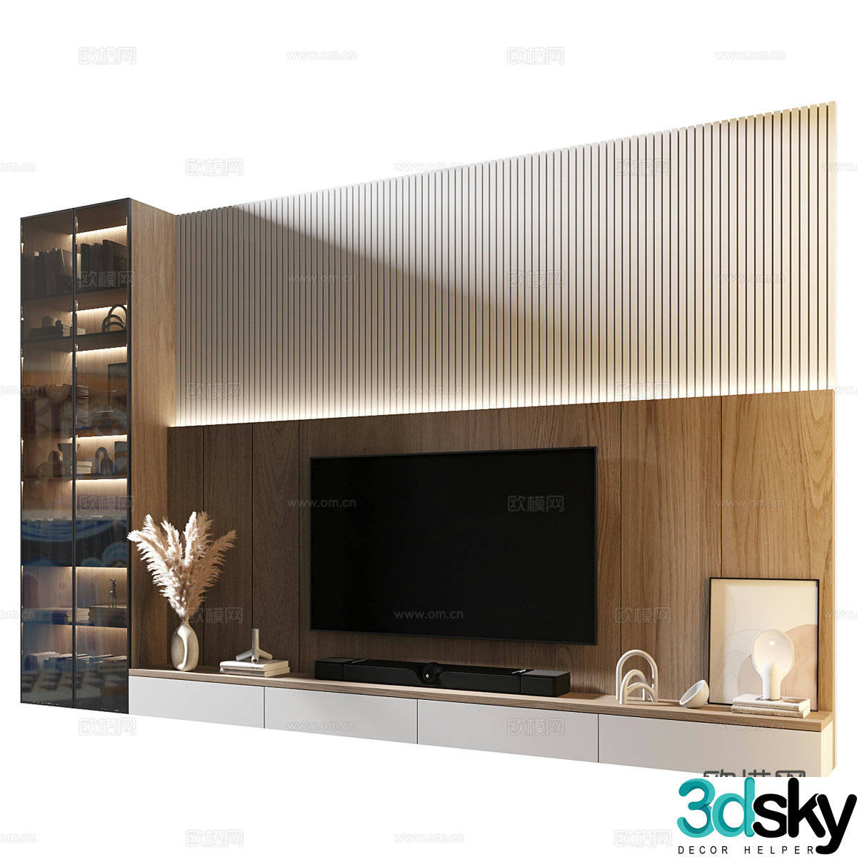 TV background cabinet 3d model