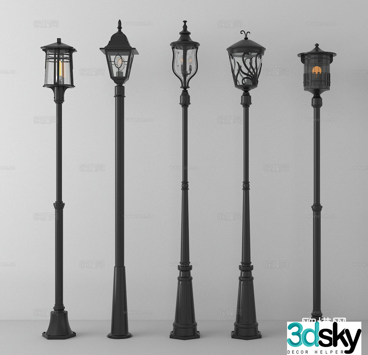 Street lights outdoor lights 3d model