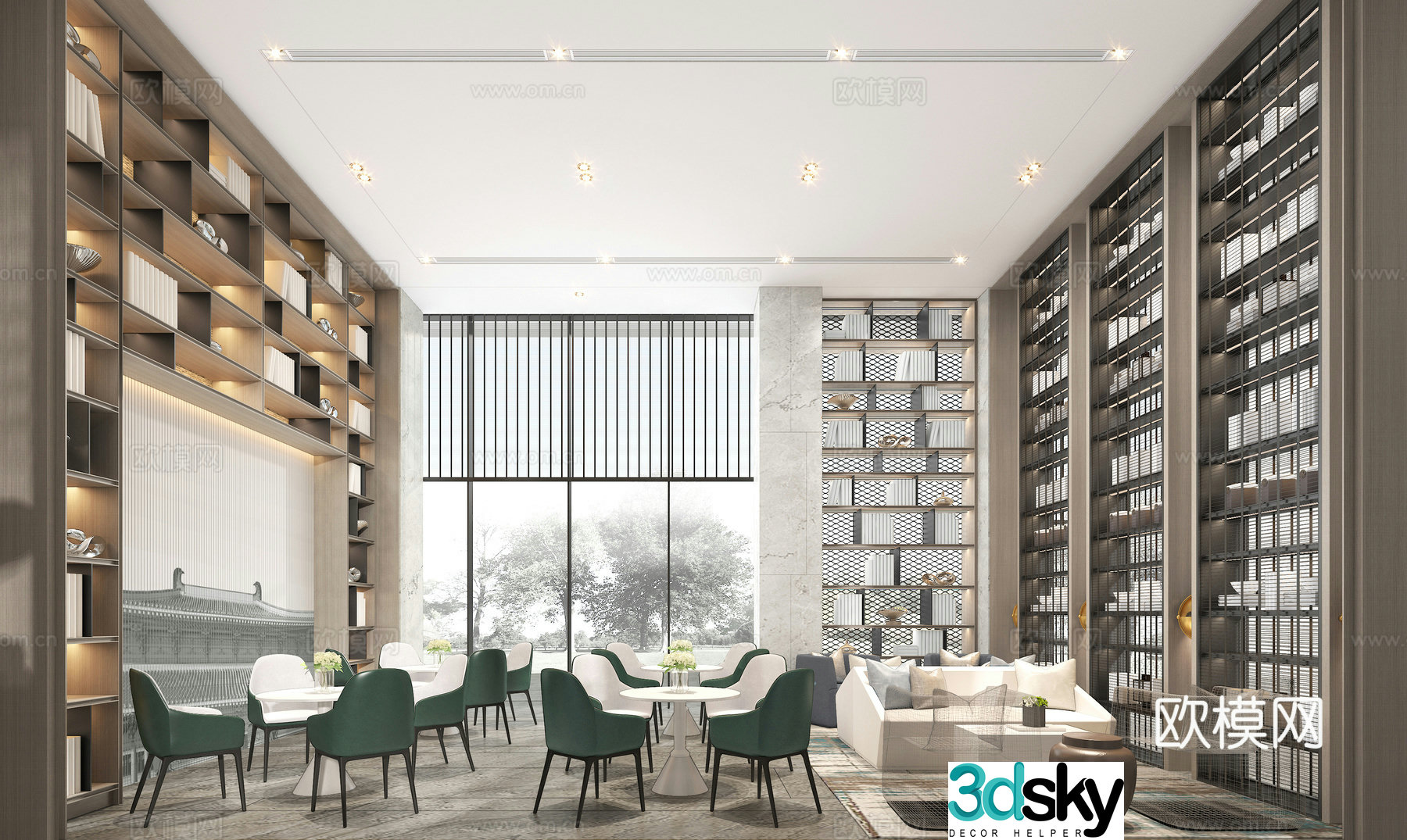 New Chinese sales department negotiation area 3D model