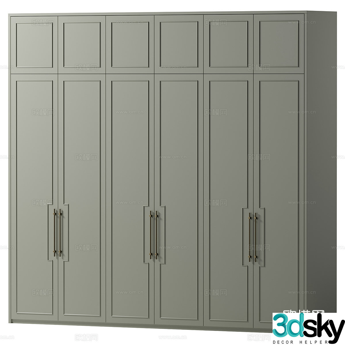 New Chinese style light luxury wardrobe 3D model