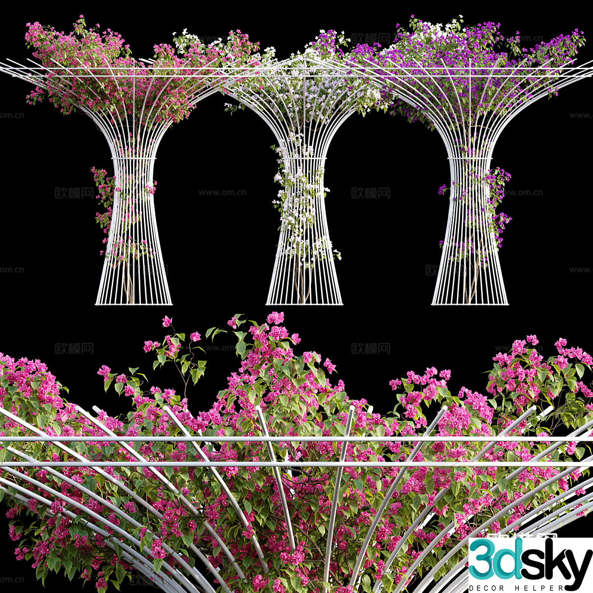 Flower stand Flower puff 3d model