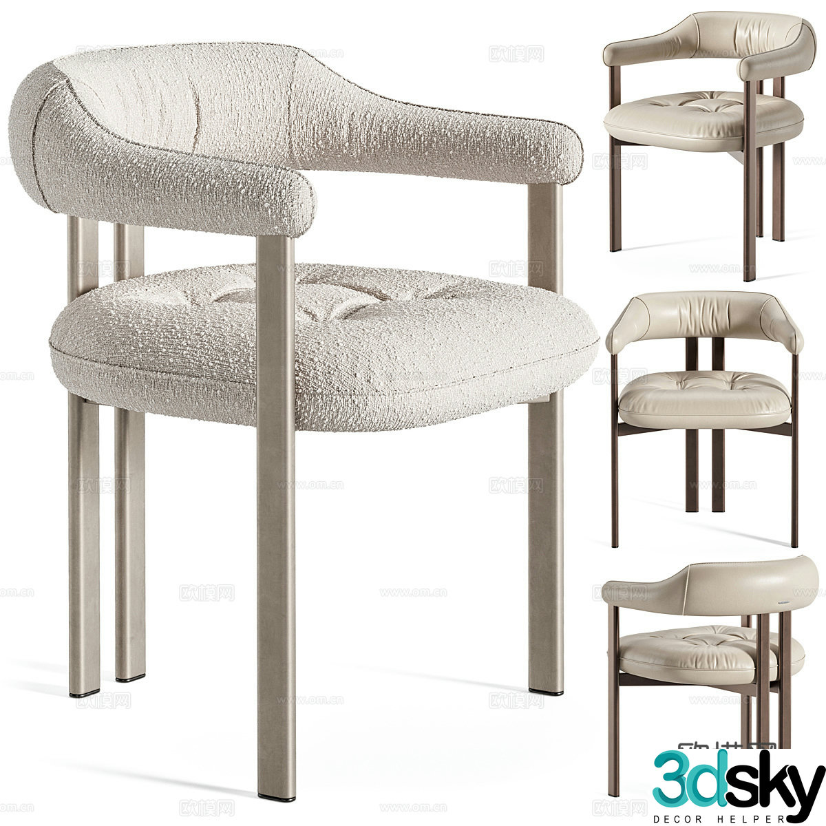 New Chinese Wasabi Cattelan Italia Greta Dining Chair 3D Model