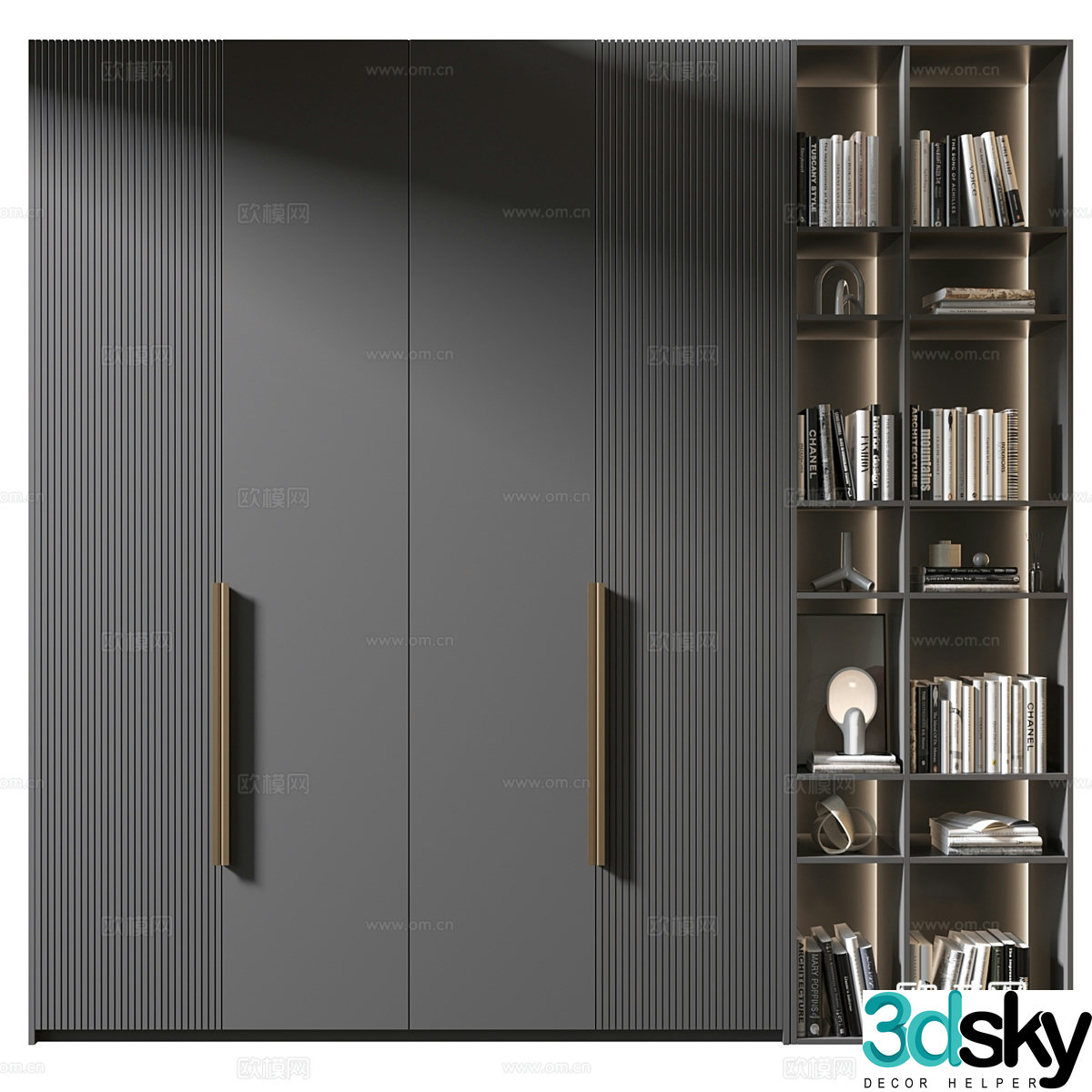 Modern Italian minimalist wardrobe 3d model