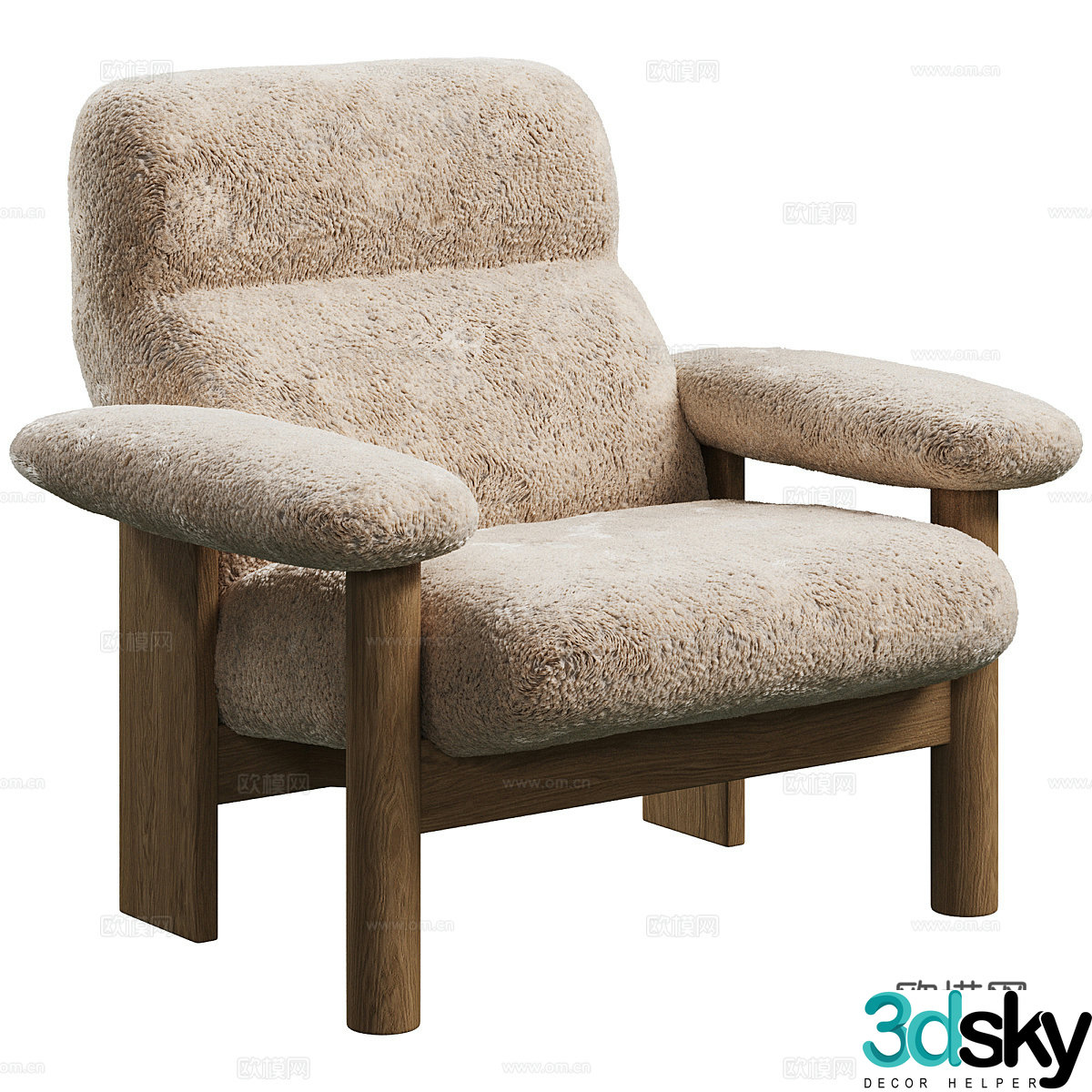 3d model of Brasilia armchair designed by Audo